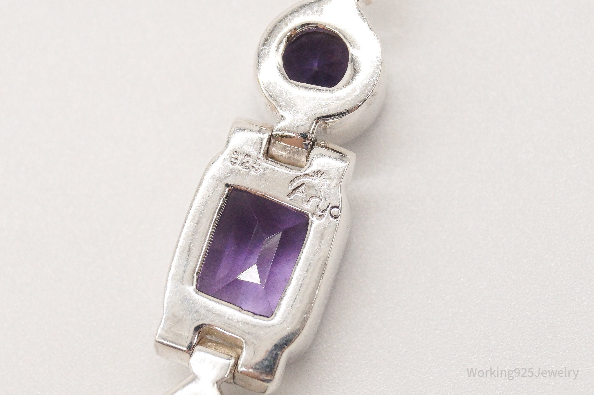 Vintage Designer Aryo Amethyst Sterling Silver Pendant