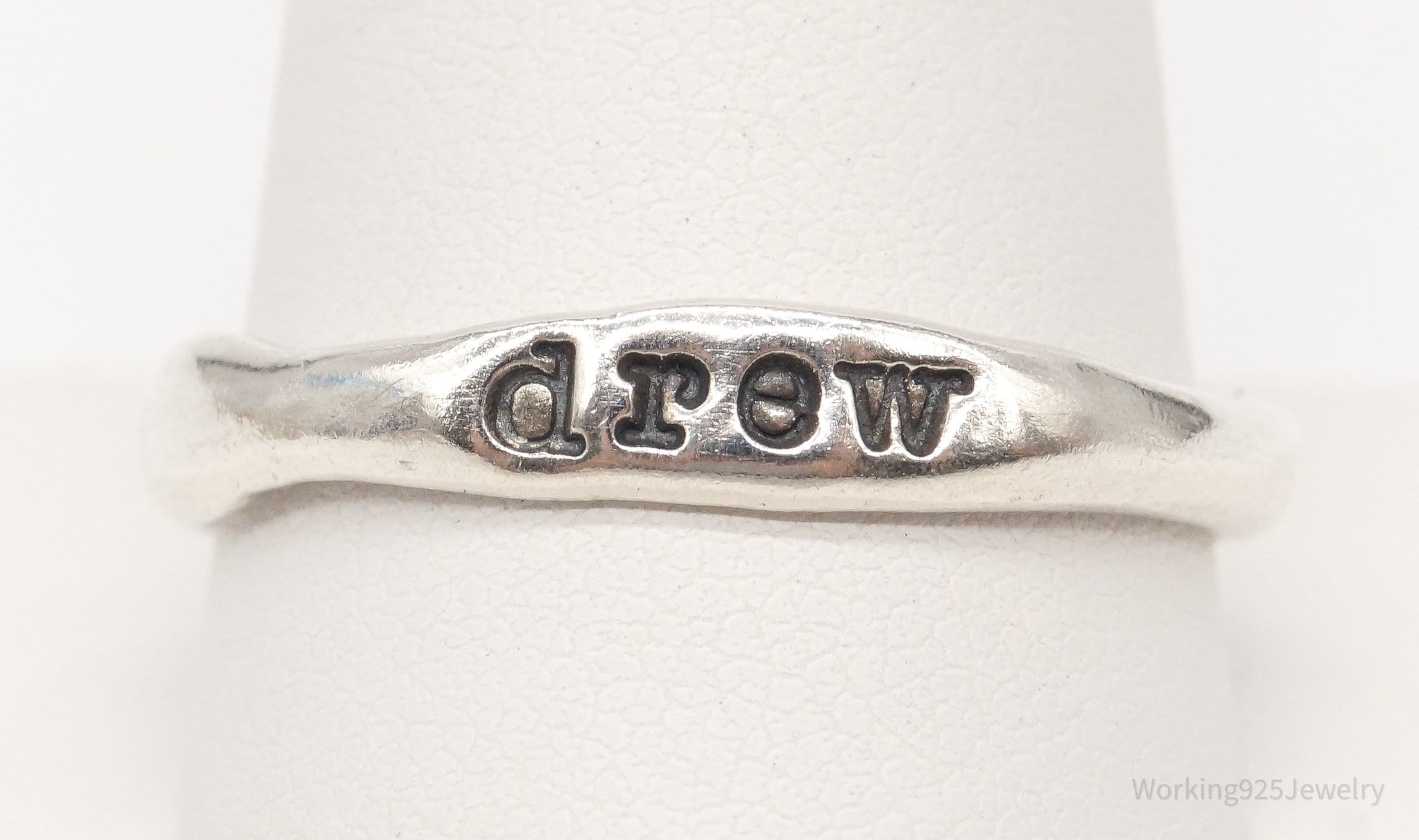 Vintage "Drew" Name Sterling Silver Ring - Size 10.75