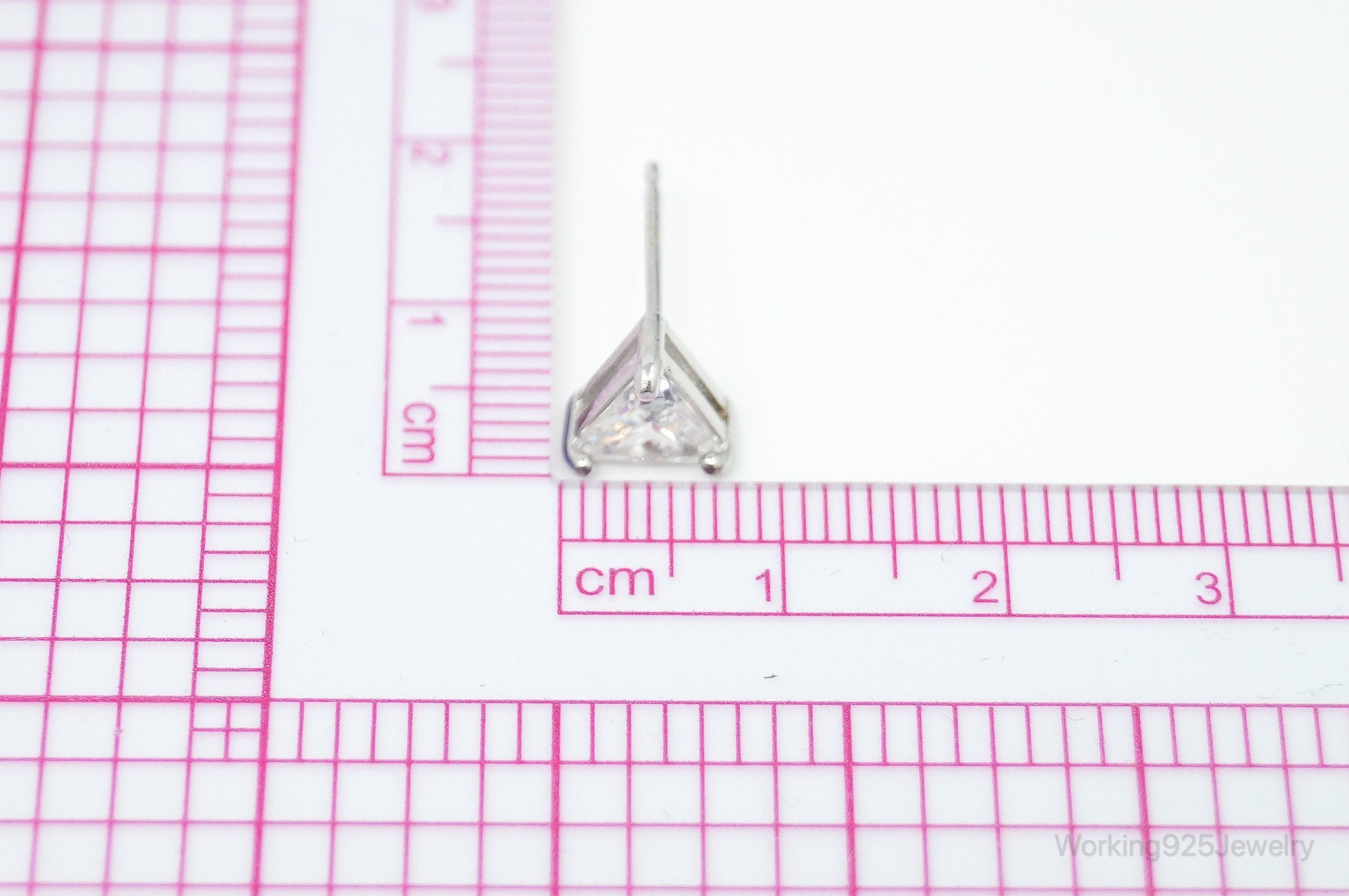 Cubic Zirconia Sterling Silver Stud Post Earrings