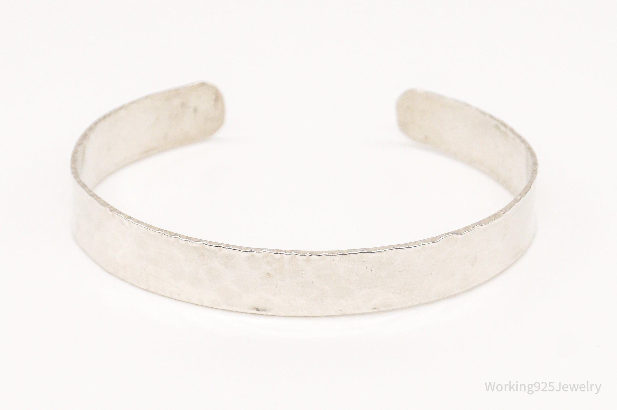 Vintage "By The Blind" Hammered Style Sterling Silver Cuff Bracelet