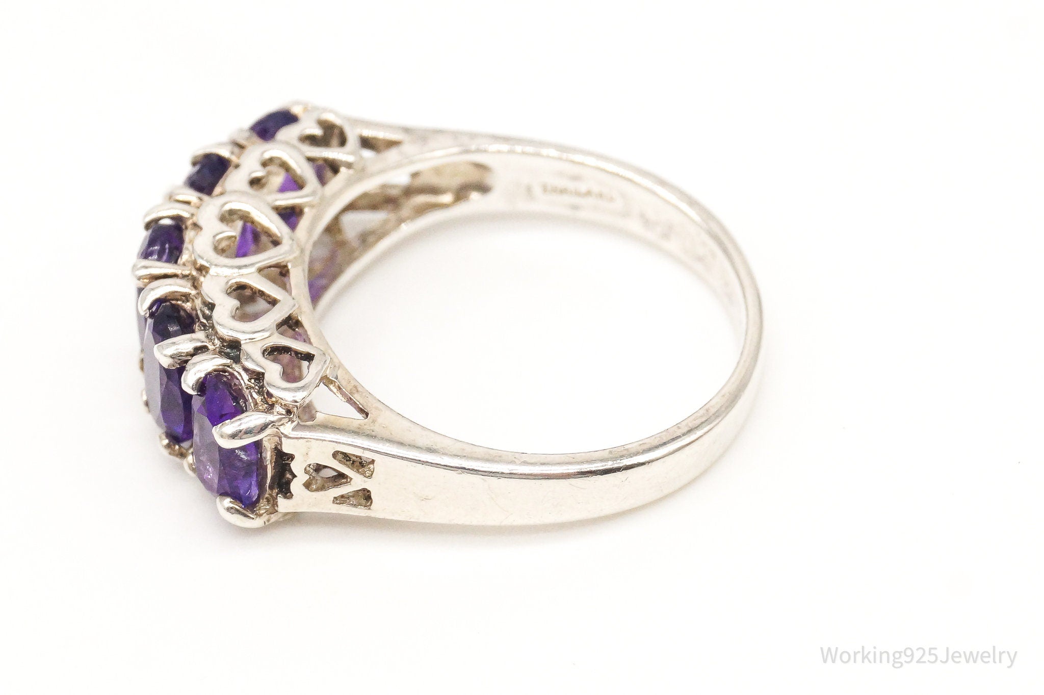 Vintage Designer CNA Amethyst Sterling Silver Ring - Size 6