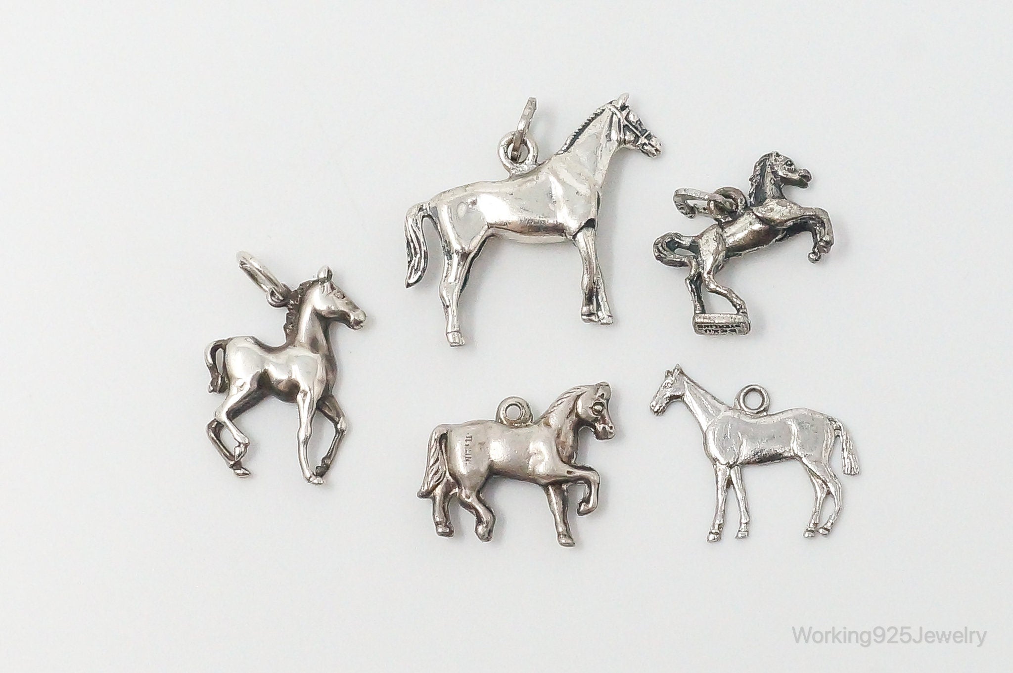 Vintage Antique Horses Sterling Silver Charms Lot