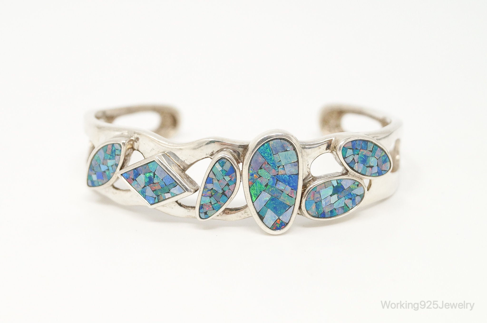 Designer Whitney Kelly WK Blue Fire Opal Sterling Silver Bracelet