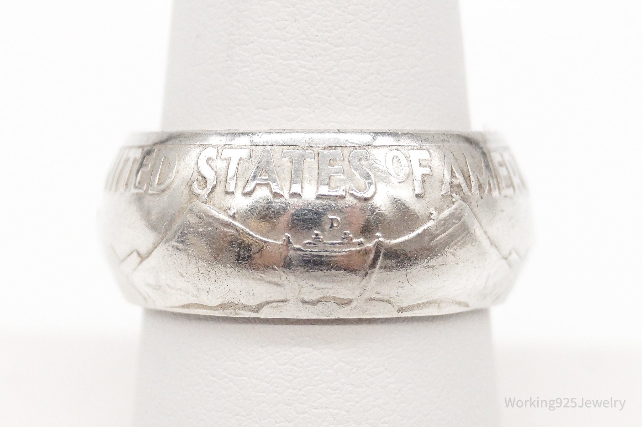 Vintage 1960 Half Dollar Silver Ring - Size 7