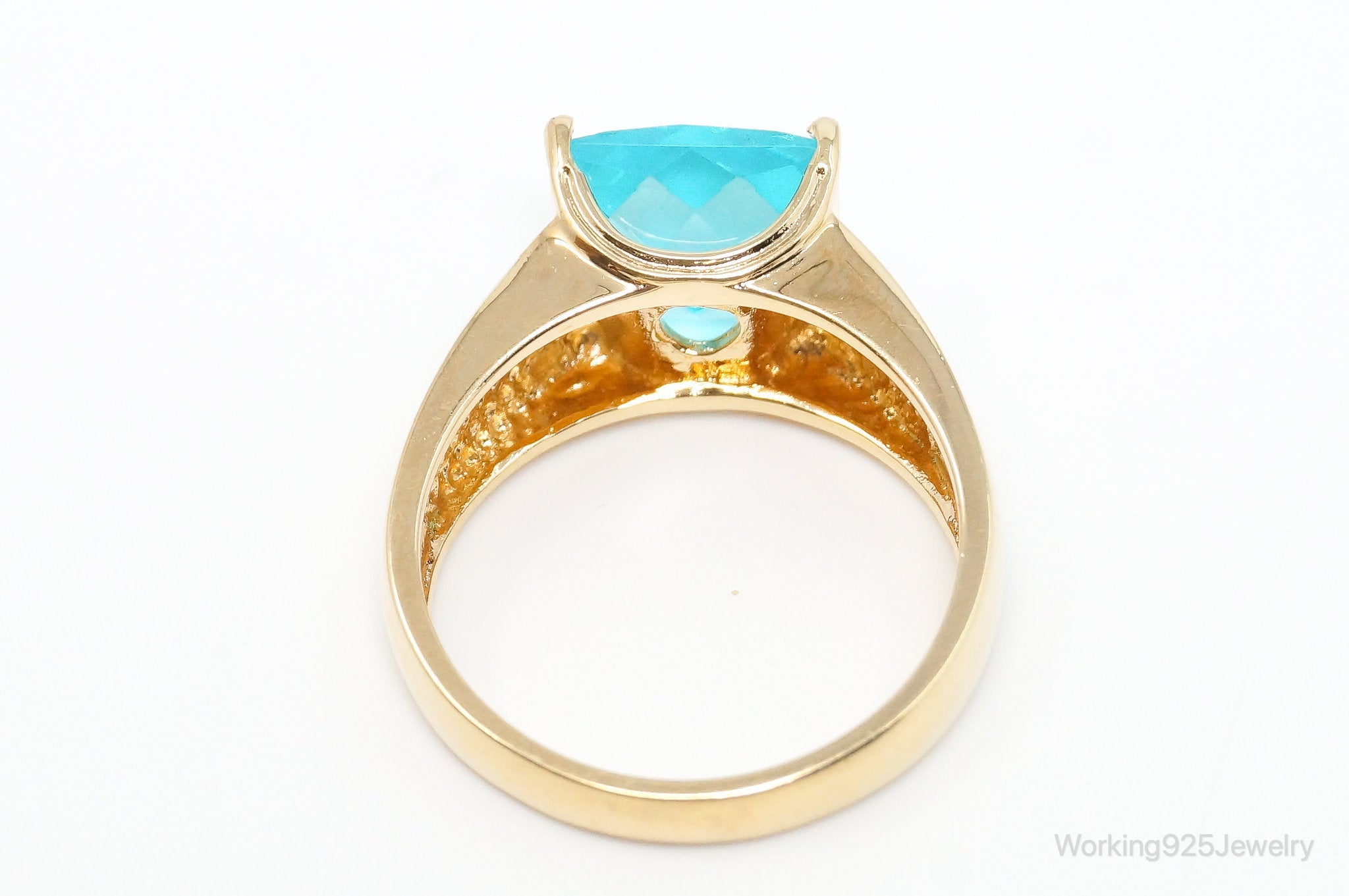 Designer Ross Simons Blue Topaz Gold Over Sterling Silver Ring - SZ 8.75