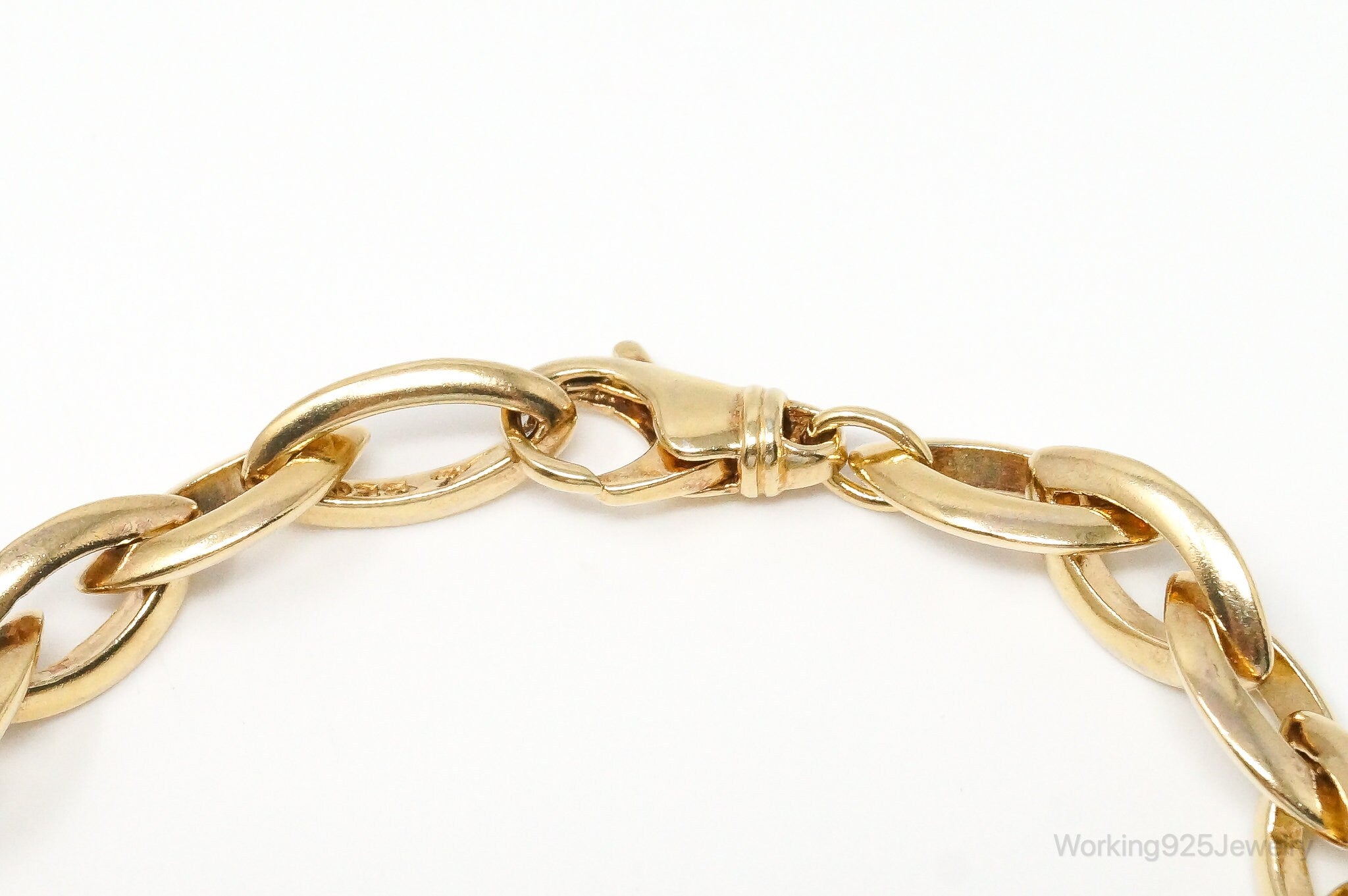 Vintage Italian Designer Gold Vermeil Sterling Silver Chain Link Bracelet