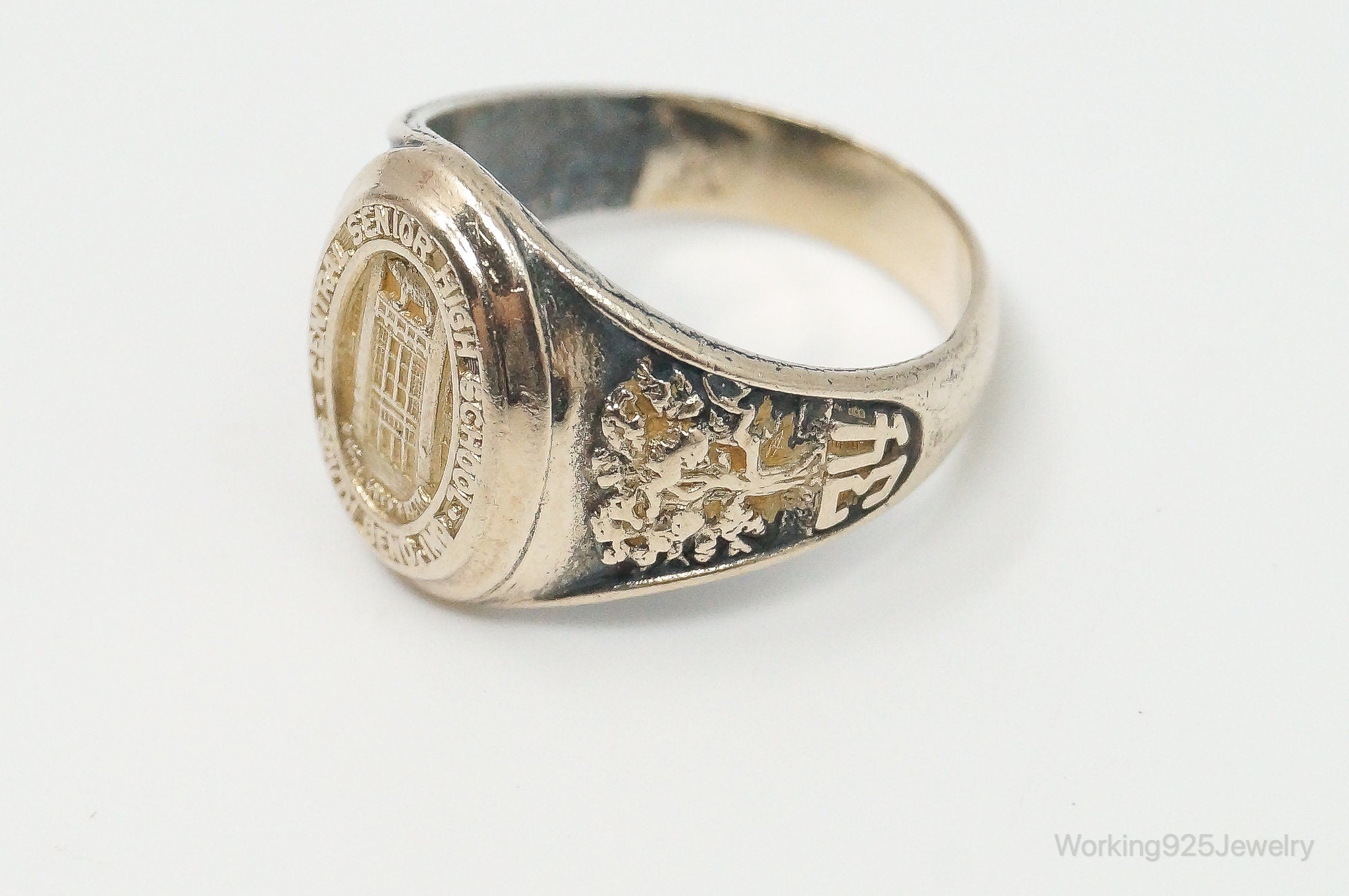 RARE 1934 Central Senior HS South Bend, IN 10K Gold S. Silver Ring Size 6.5