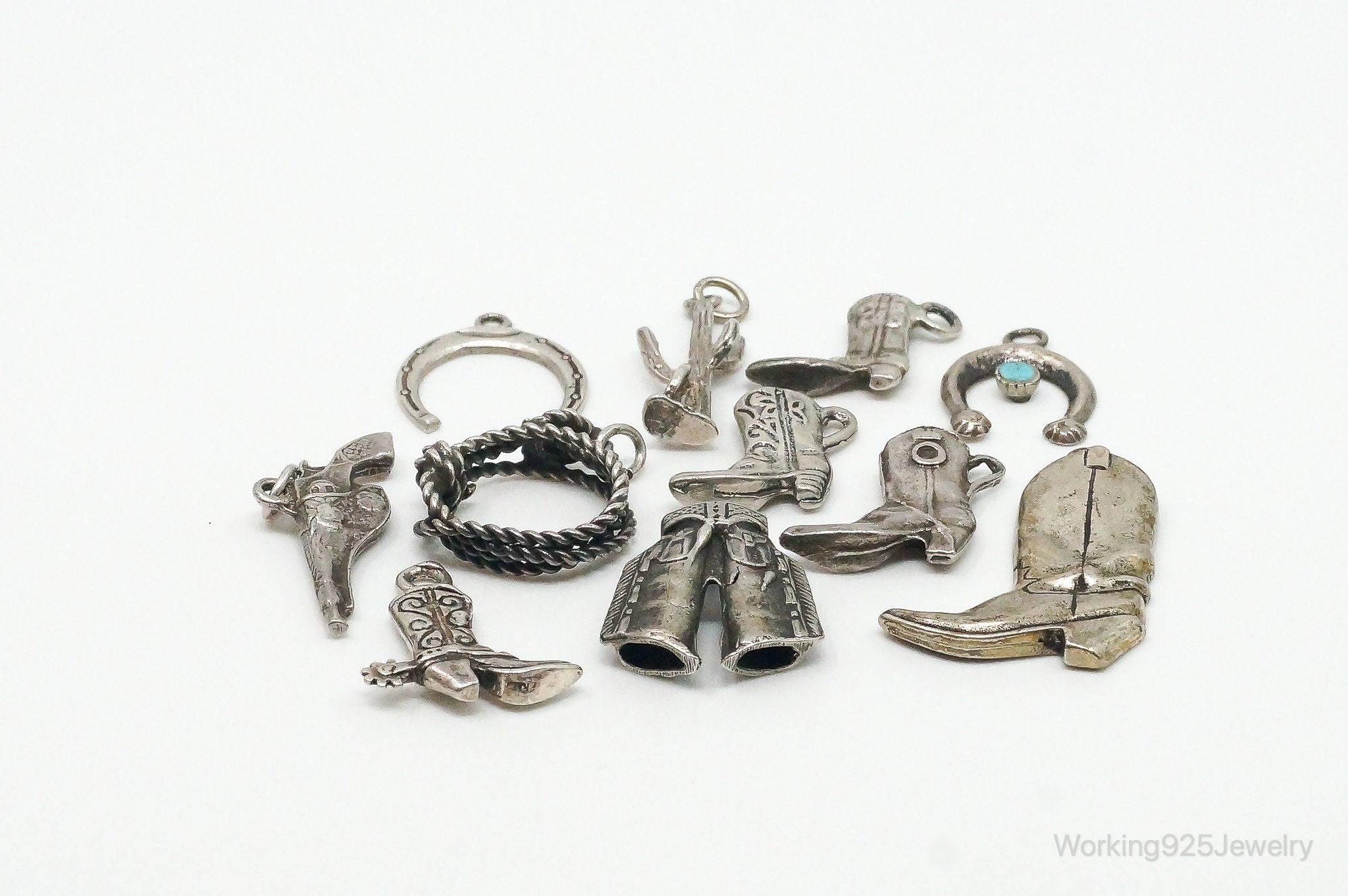 Vintage Antique Western Sterling Silver Charms Lot