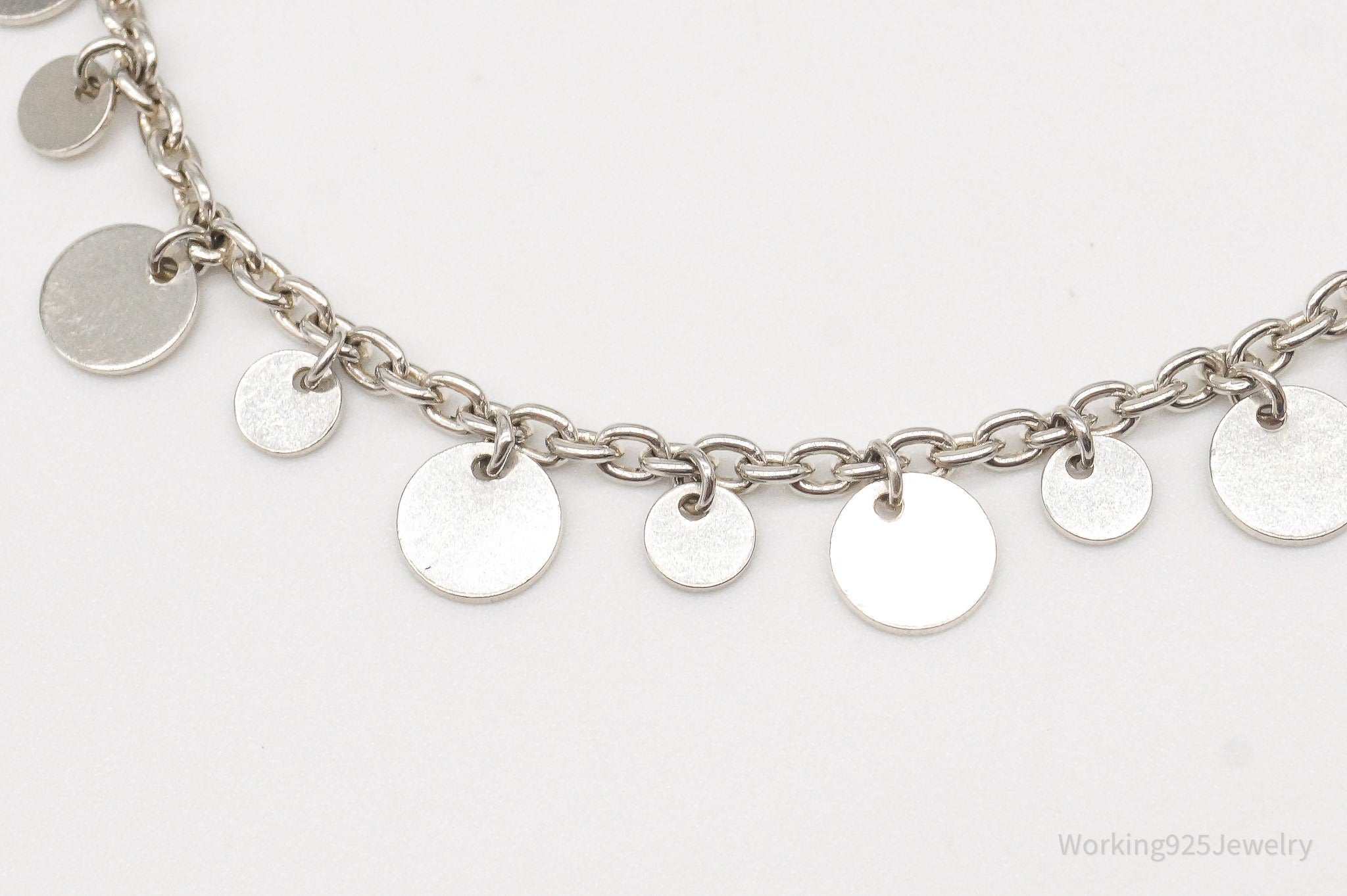 Vintage Disc Charms Sterling Silver Bracelet