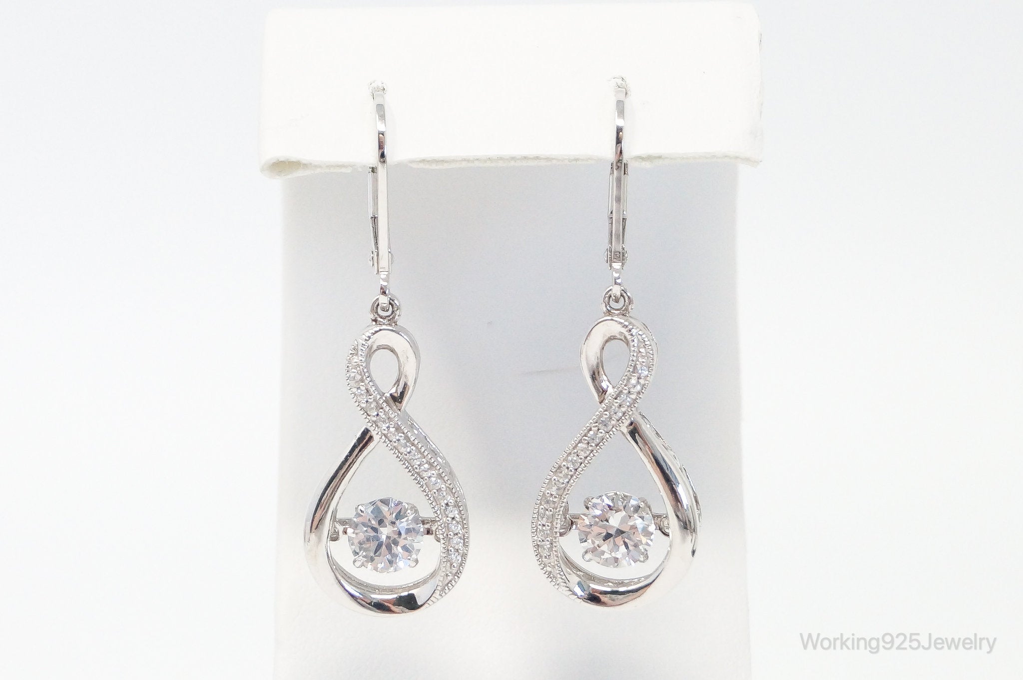 Vintage Cubic Zirconia Sterling Silver Earrings