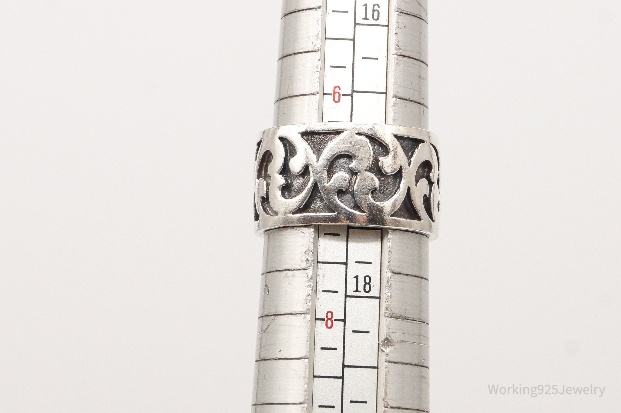 Vintage Celtic Design Sterling Silver Ring - Size 7.25