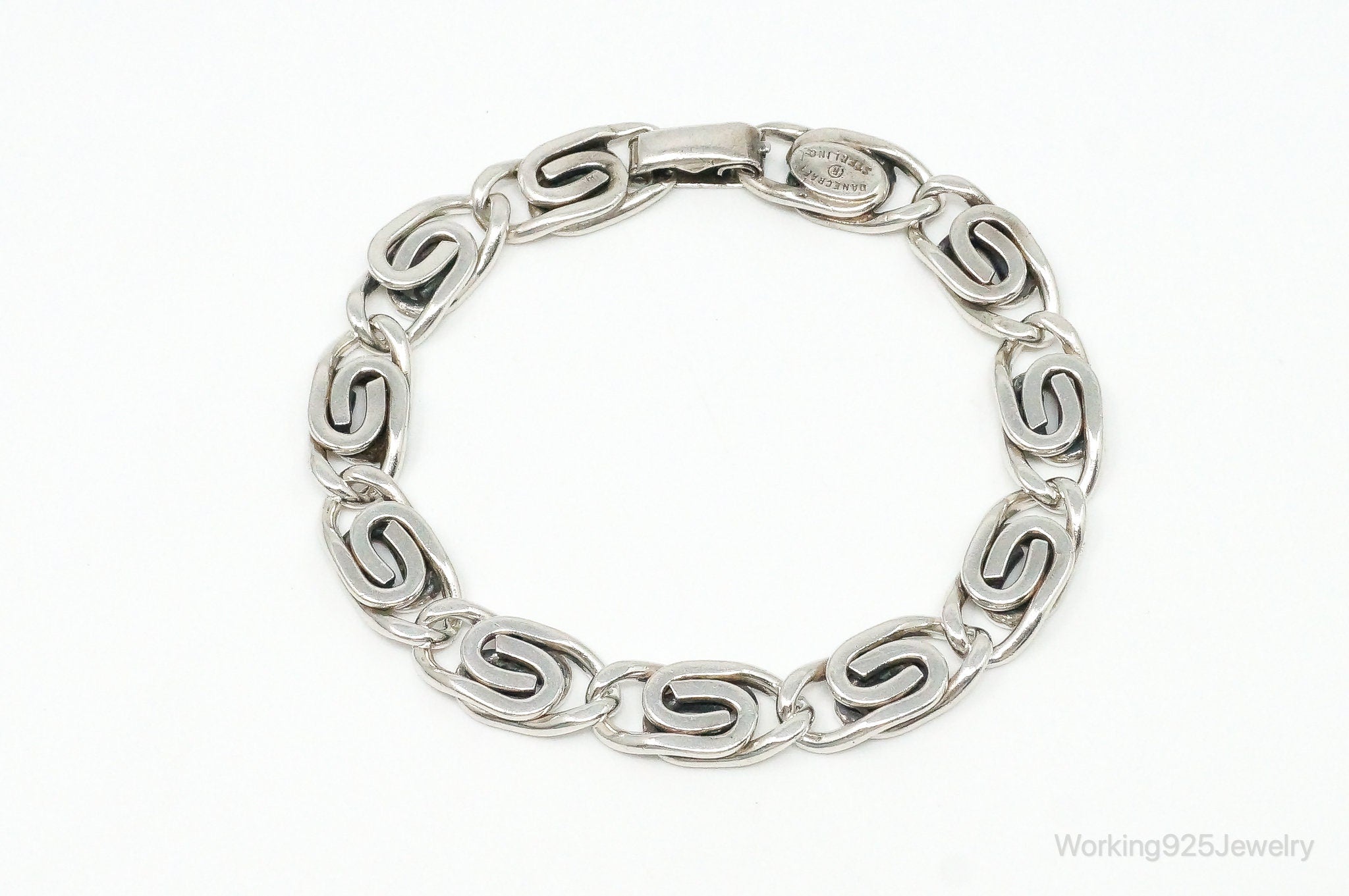 Vintage Designer Danecraft Sterling Silver Link Bracelet