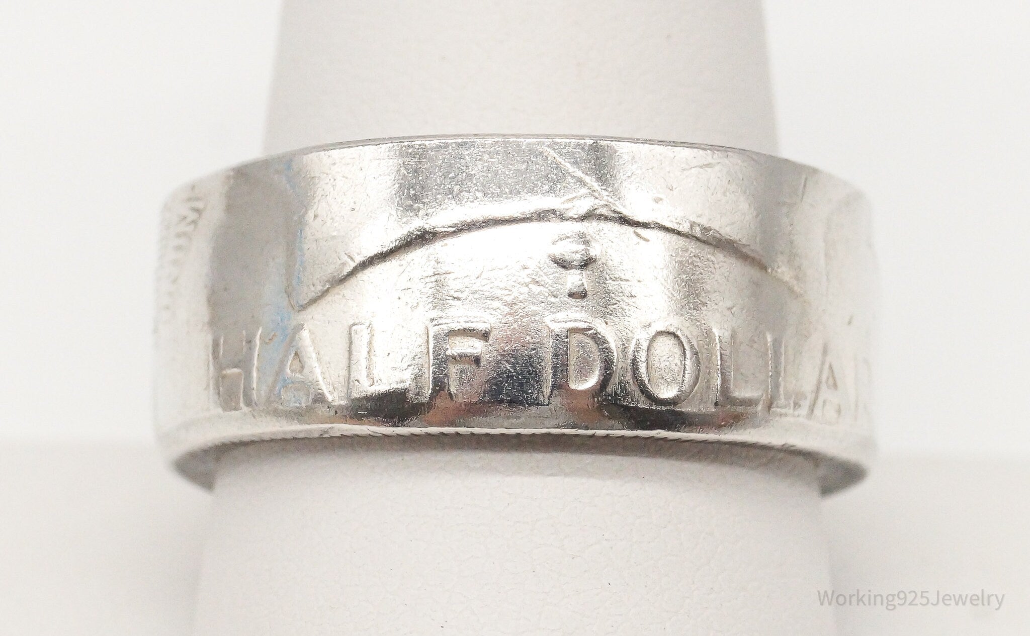 Vintage 1952 Half Dollar Silver Ring - Size 10.75