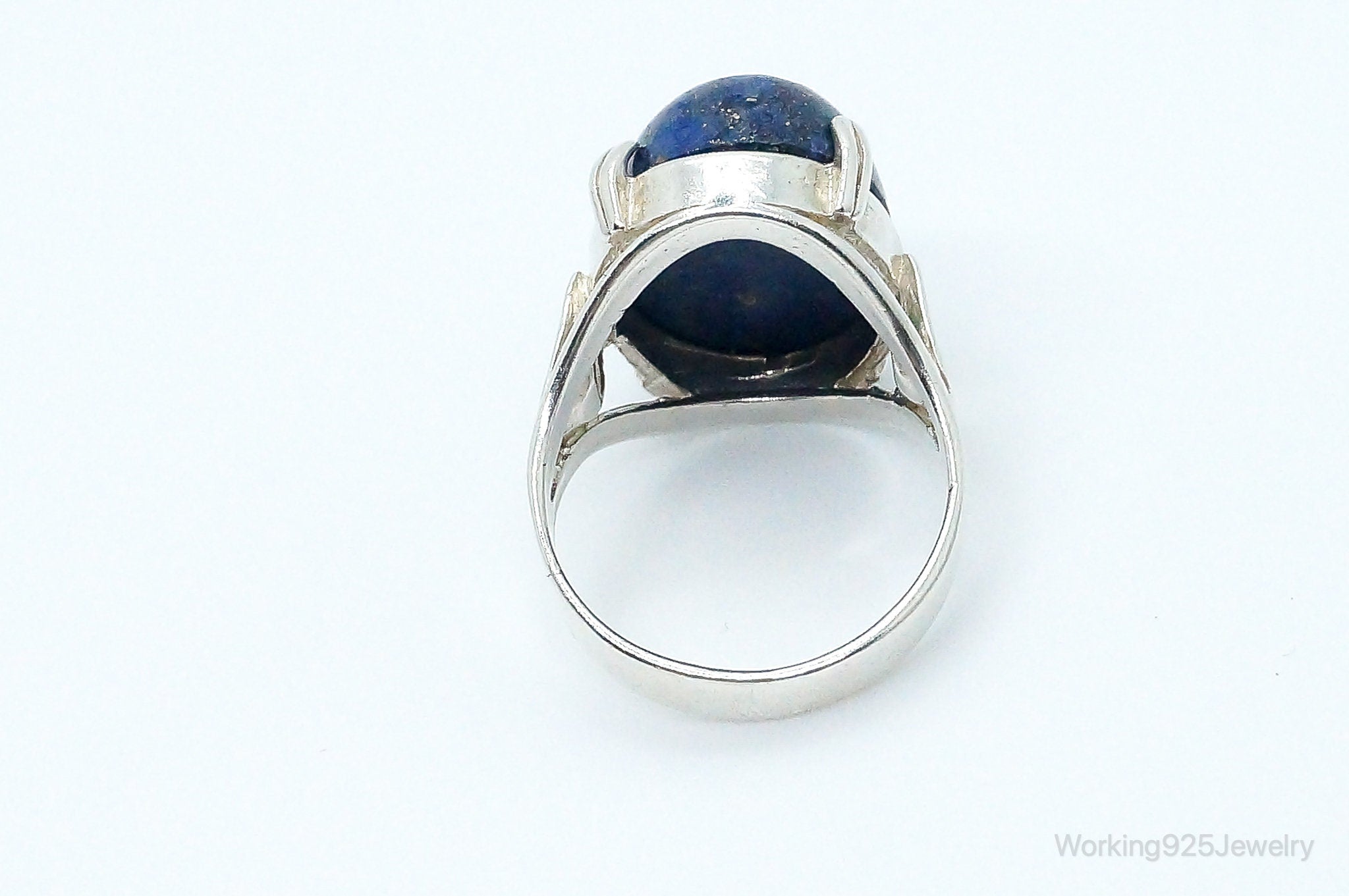 Vintage Lapis Lazuli Sterling Silver Ring - Size 7.25