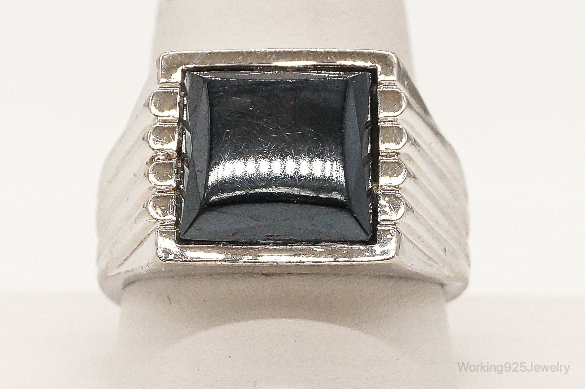 Vintage 18KGold Electroplated Hematite Ring Size 10.75