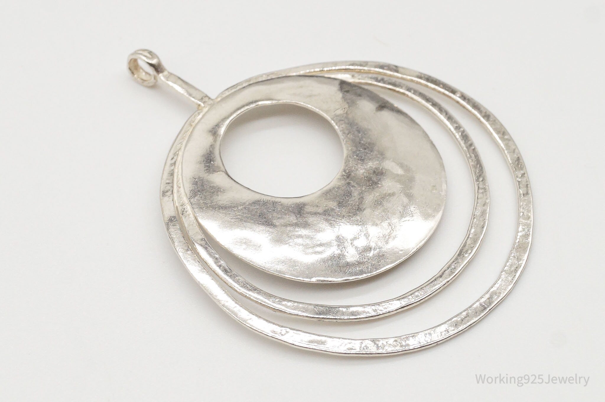 Retired Silpada Hammered Rings Sterling Silver Necklace Pendant