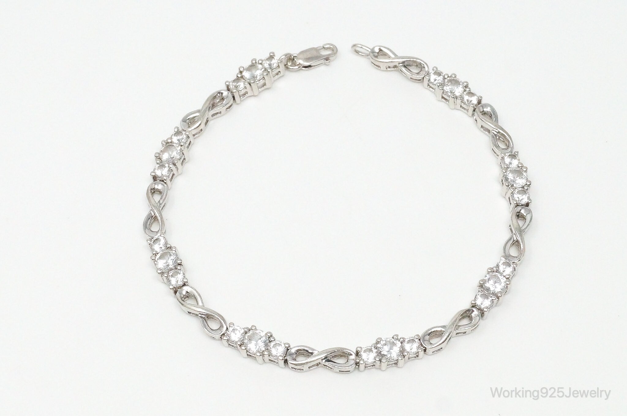 Vintage Designer Cubic Zirconia Sterling Silver Bracelet