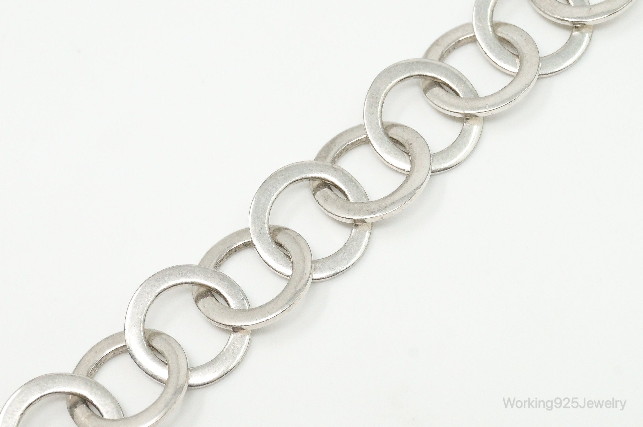 Vintage Designer Chateau D'Argent Sterling Silver Link Toggle Bracelet