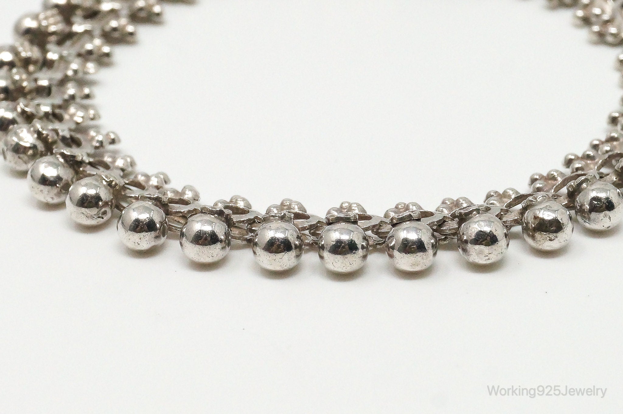 Vintage Bali Inspired Sterling Silver Bracelet Anklet