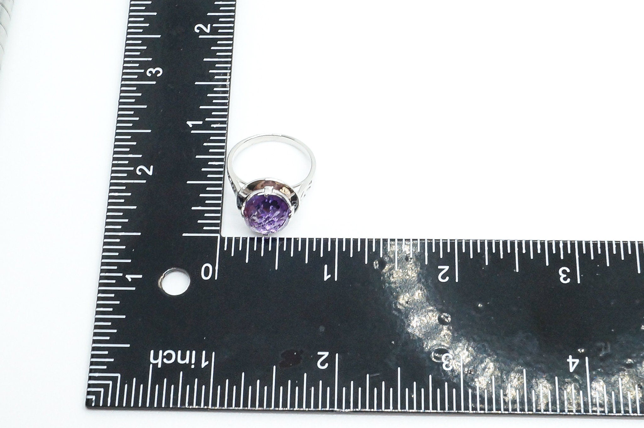 Vintage Amethyst Sterling Silver Ring - Size 7