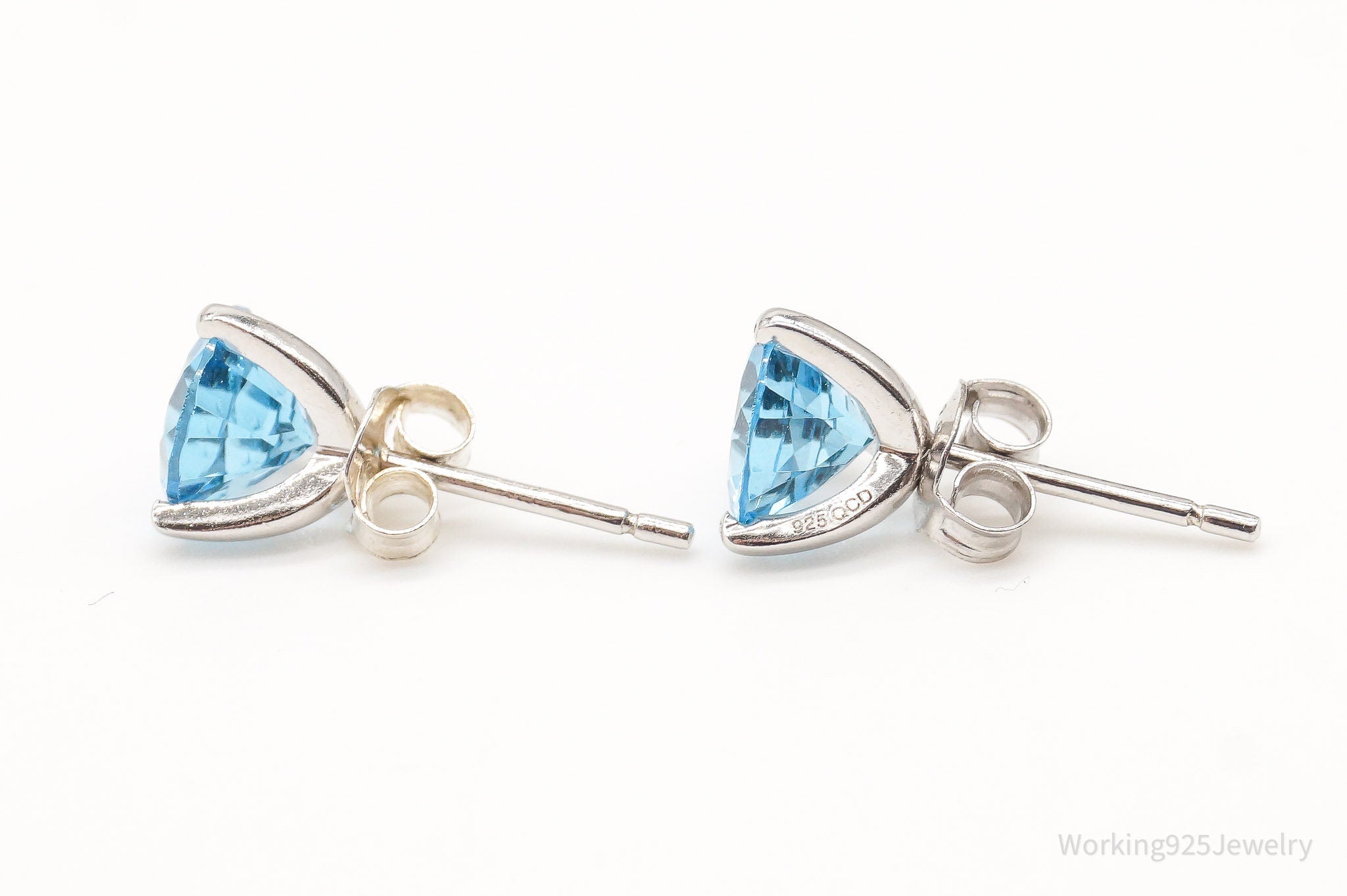 Vintage Blue Topaz Sterling Silver Earrings