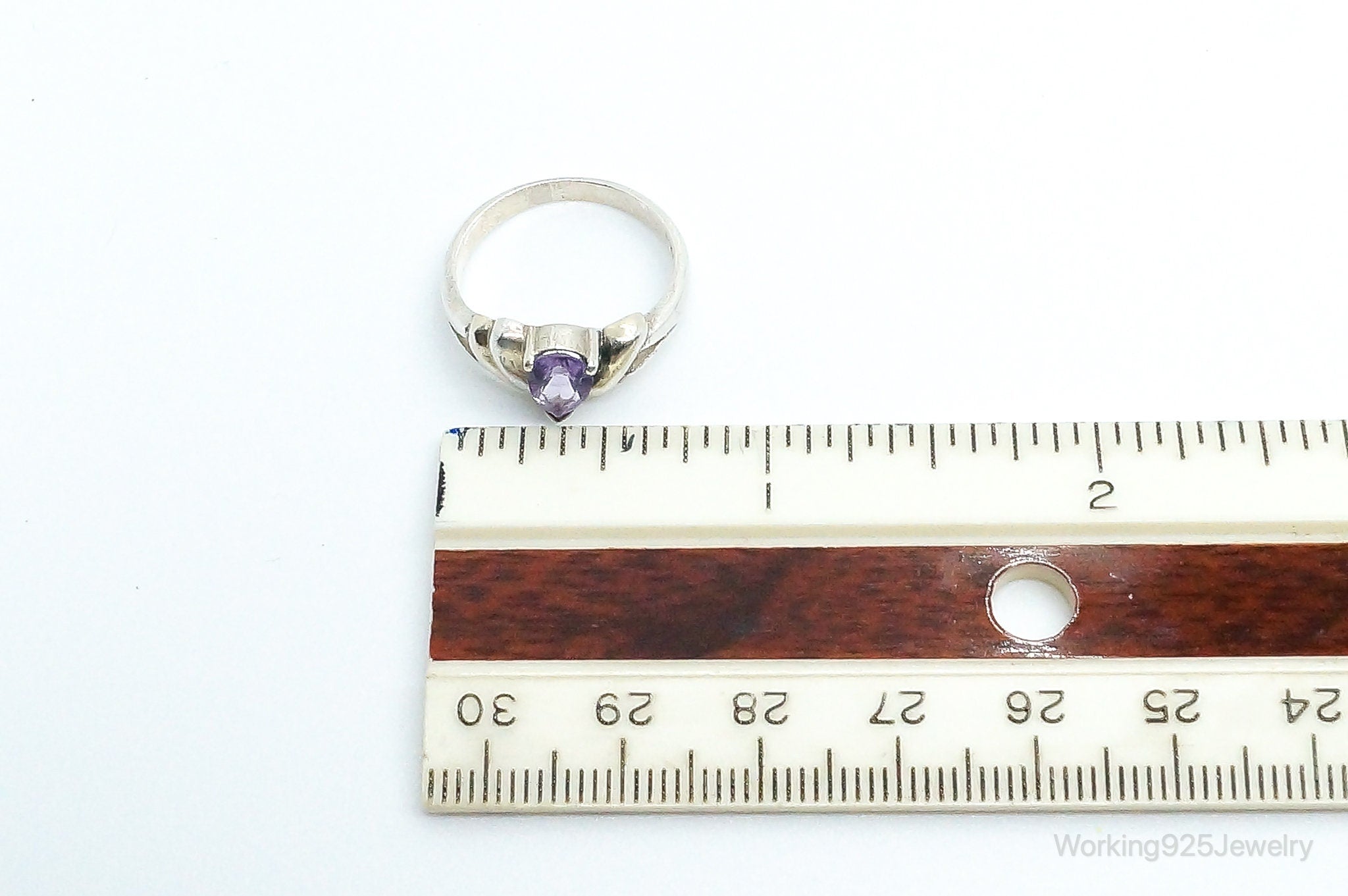 Vintage Amethyst Sterling Silver Ring - Size 7