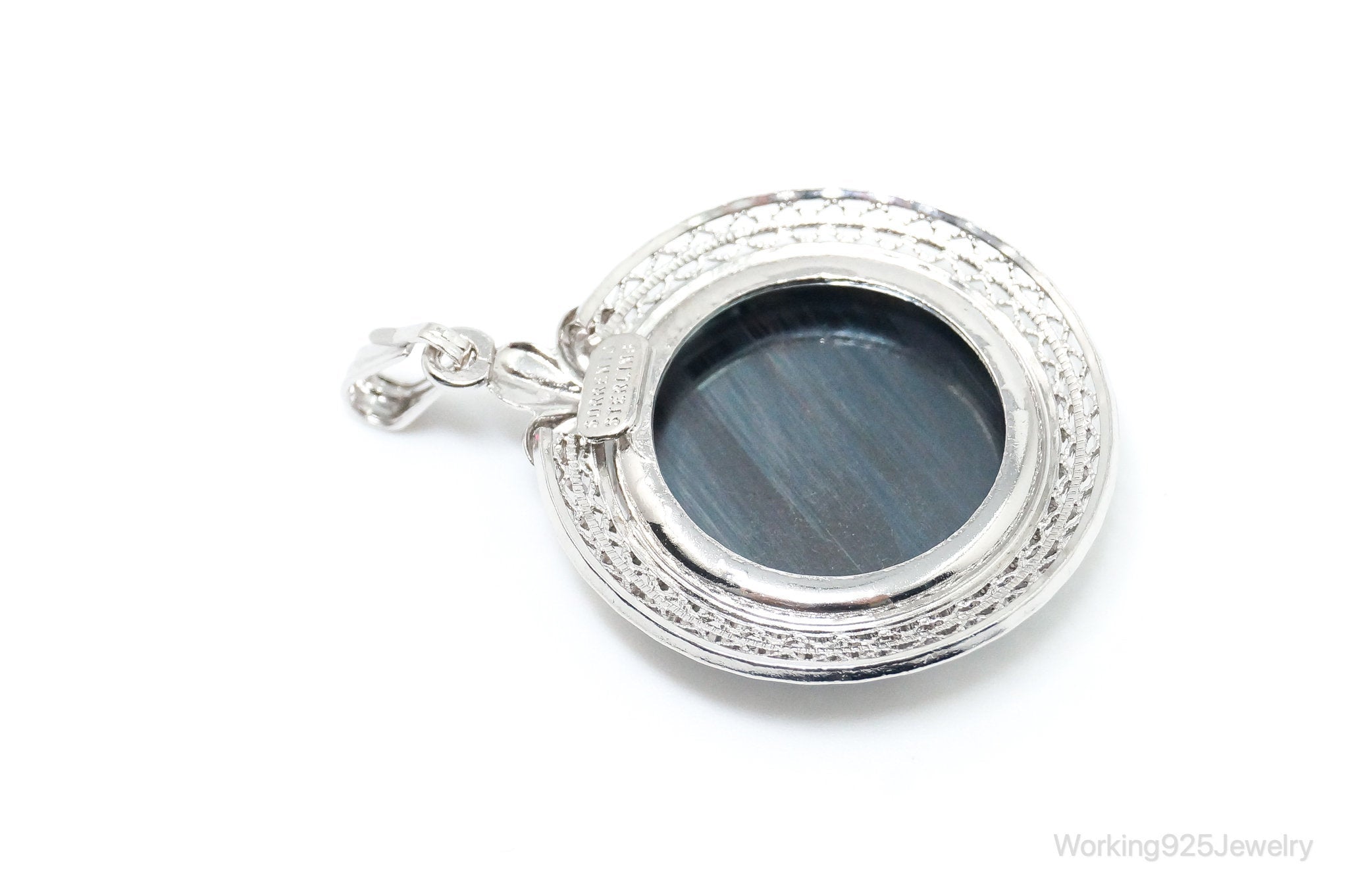 Vintage Designer Sorrento Hematite Sterling Silver Pendant