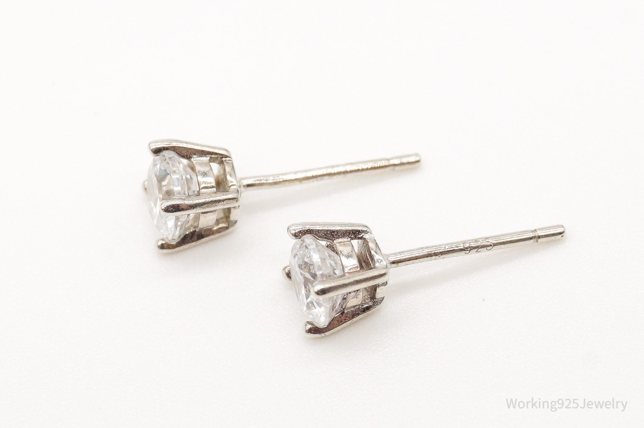 Vintage Cubic Zirconia Sterling Silver Earrings