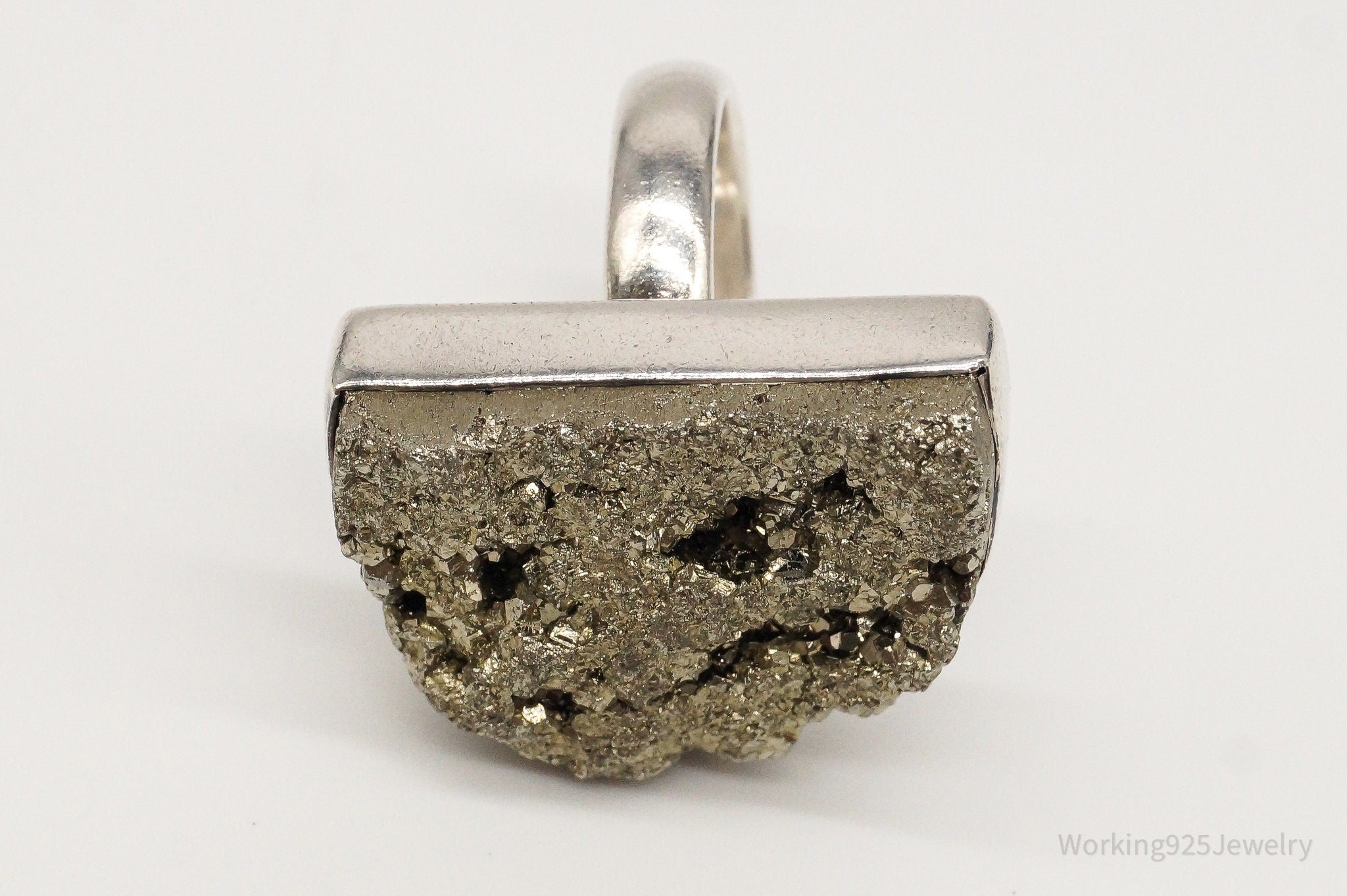 Vintage Designer Arya Druzy Quartz Sterling Silver Ring - Size 5.75