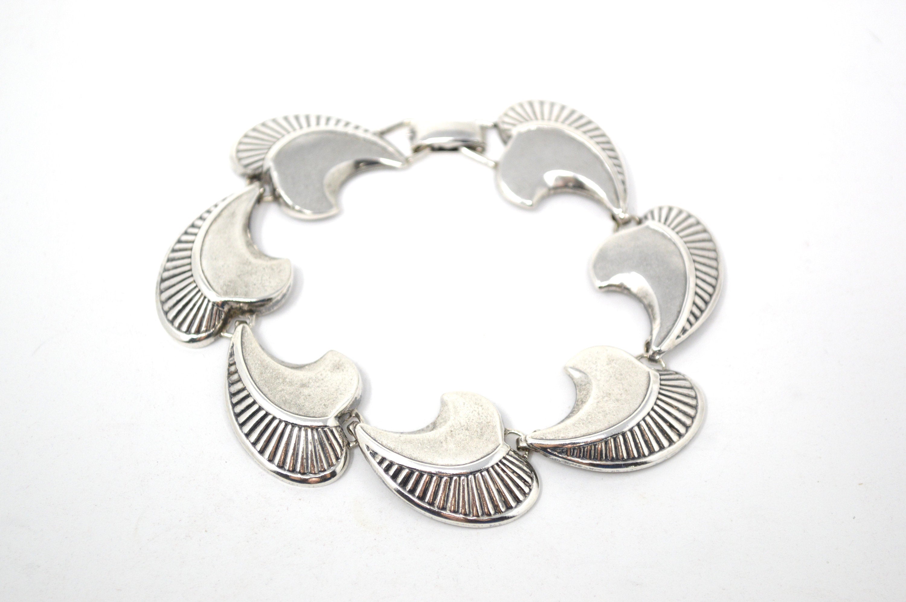 Vintage Designer Danecraft Mid Century Modernist Sterling Silver Bracelet