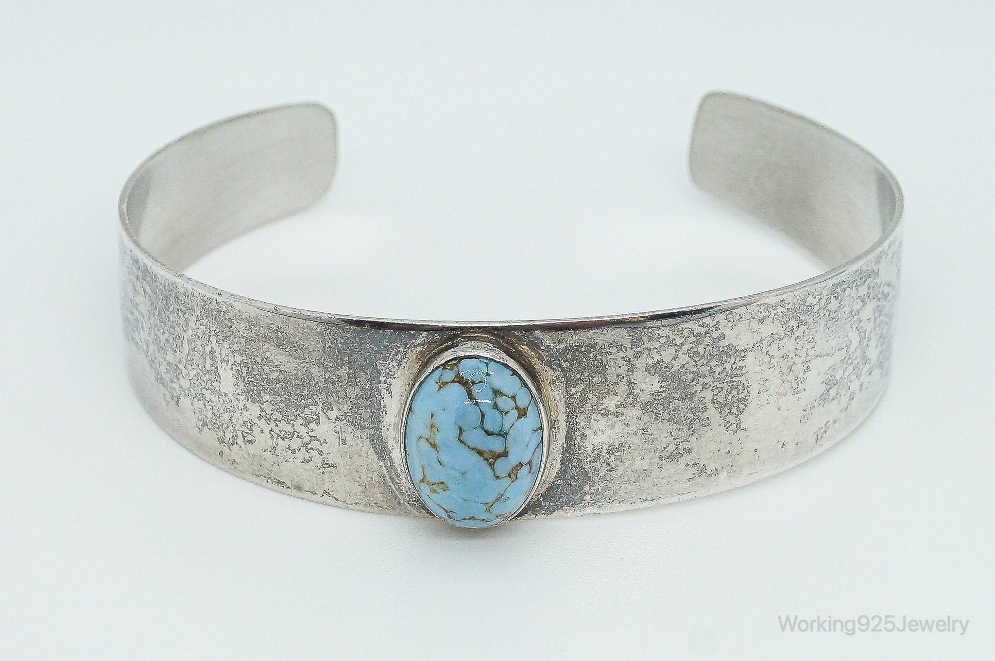 Vintage Designer Danecraft Turquoise Sterling Silver Cuff Bracelet