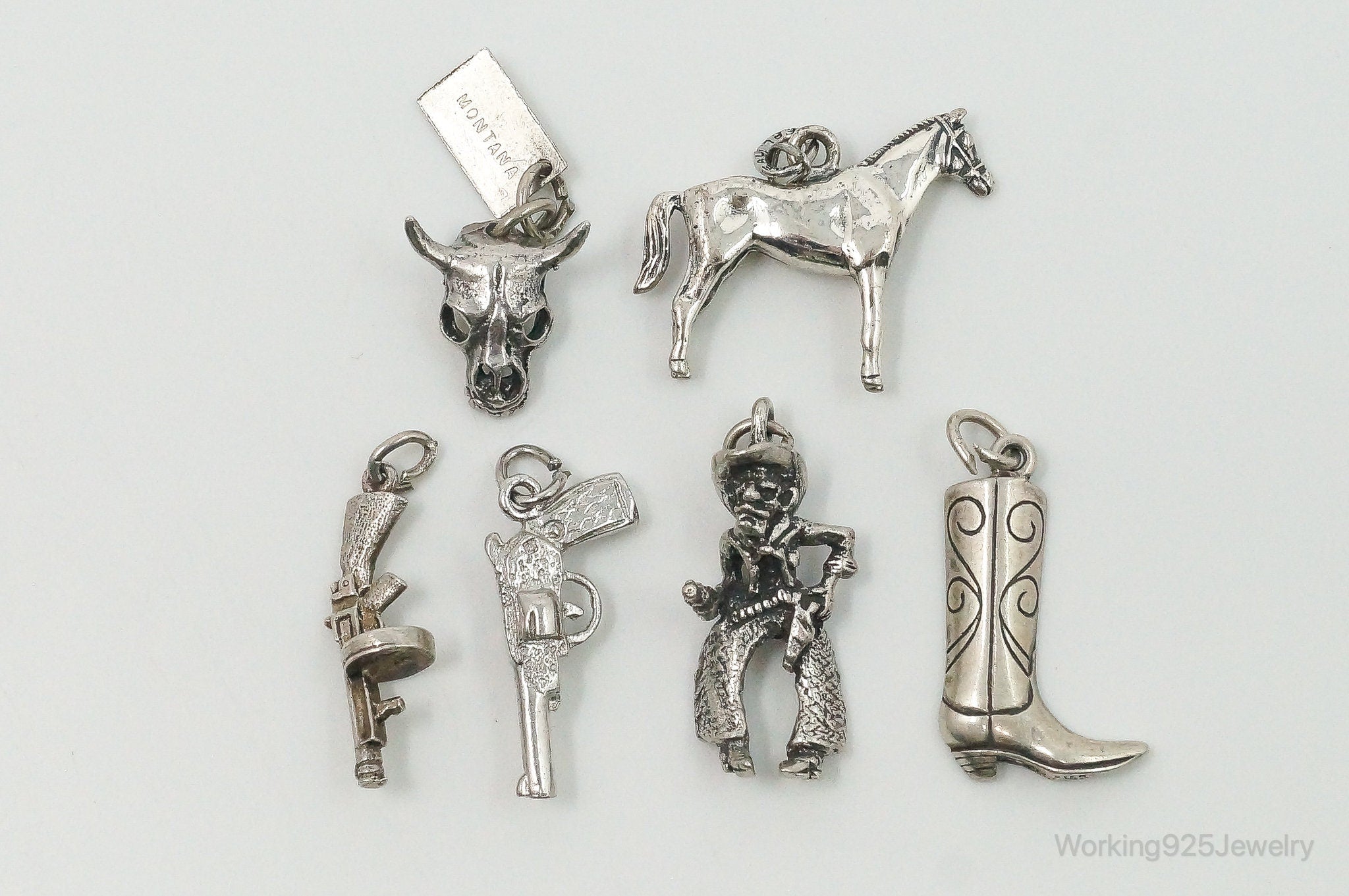 Vintage Antique Western Sterling Silver Charms Lot