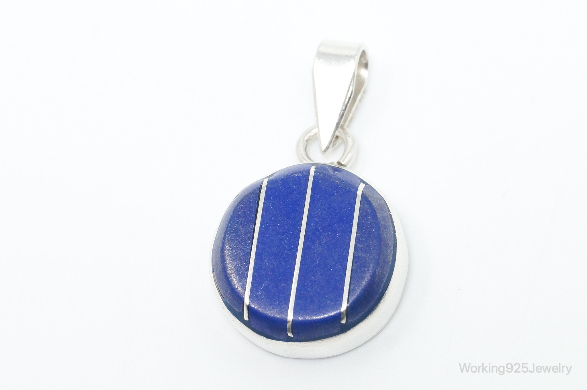 Vintage Lapis Lazuli Southwestern Sterling Silver Pendant