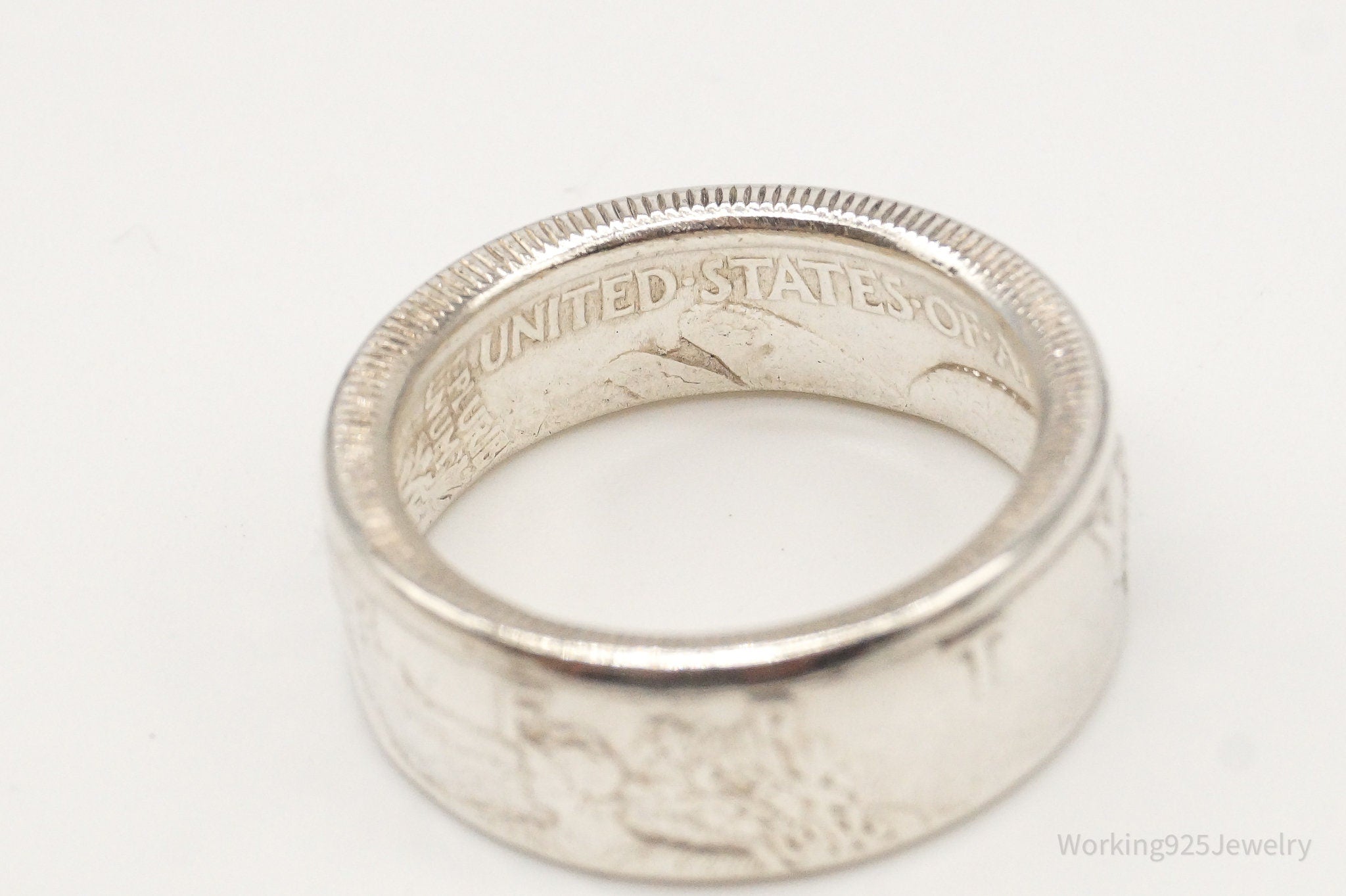 Vintage 1942 Half Dollar Silver Ring - Size 9