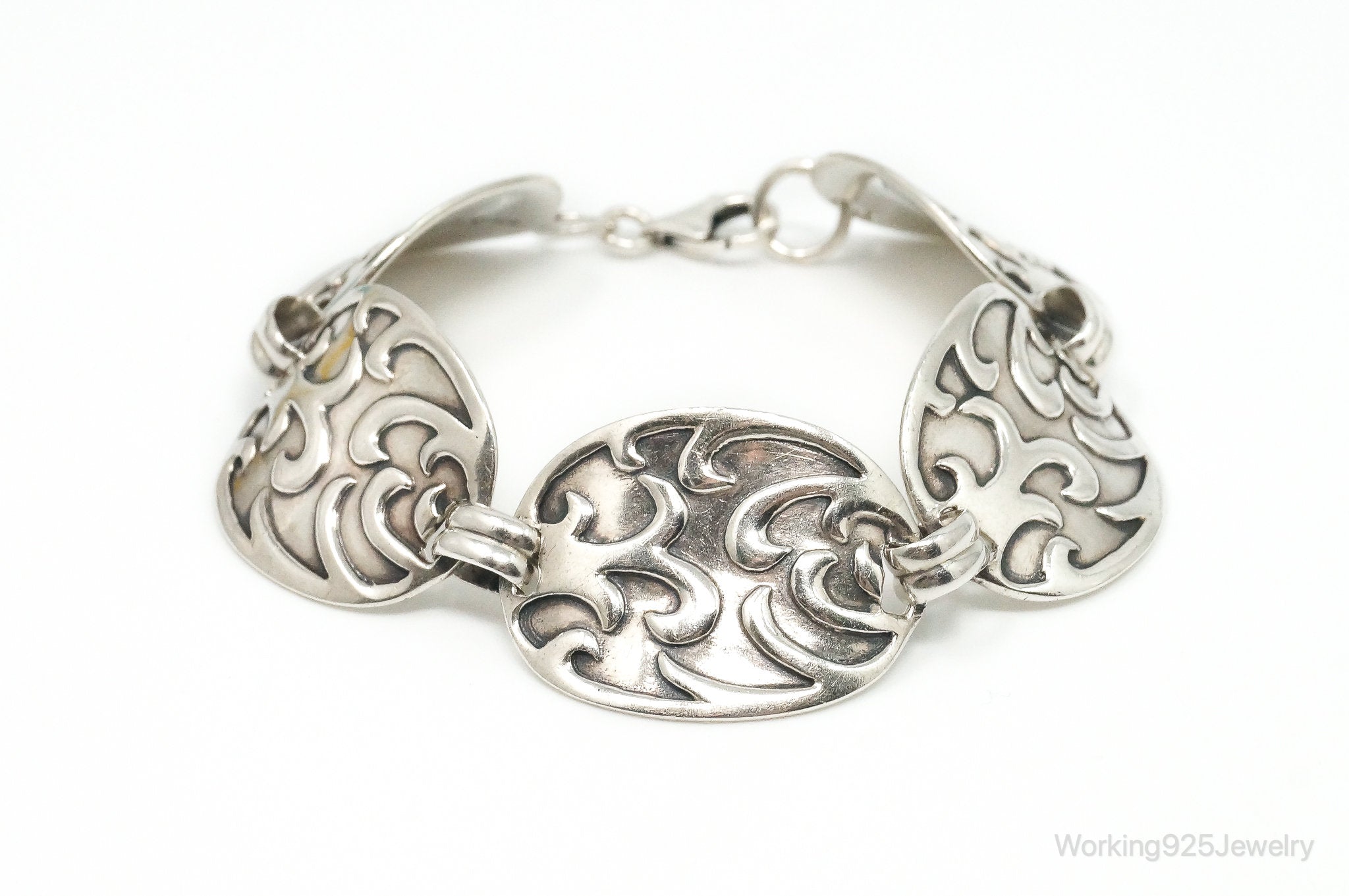 Designer Silpada Waves Panels Sterling Silver Bracelet