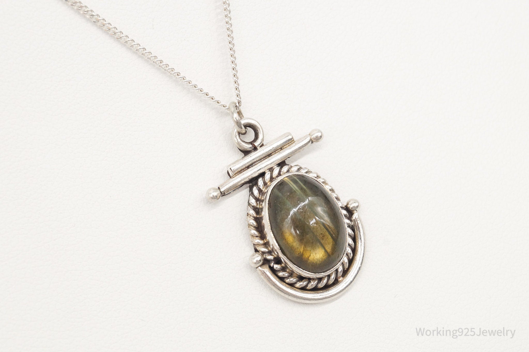 Vintage Labradorite Sterling Silver Necklace