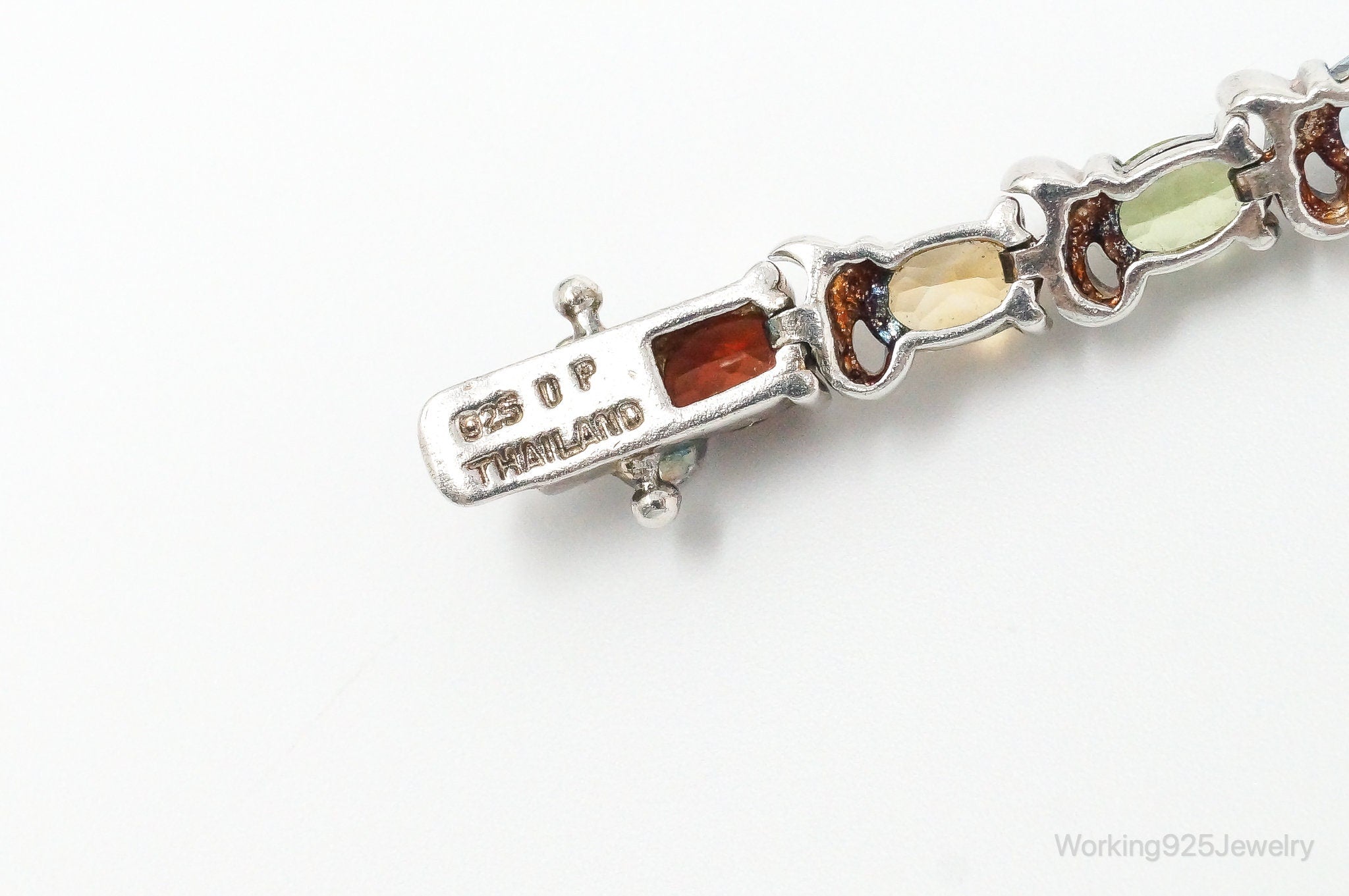 Vintage Designer Multi Gem Sterling Silver Bracelet