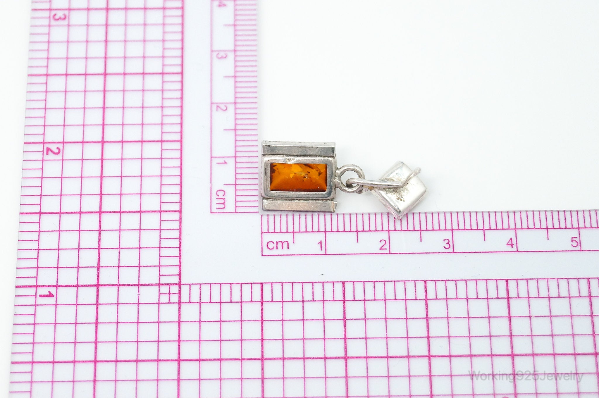 Vintage Amber Sterling Silver Earrings