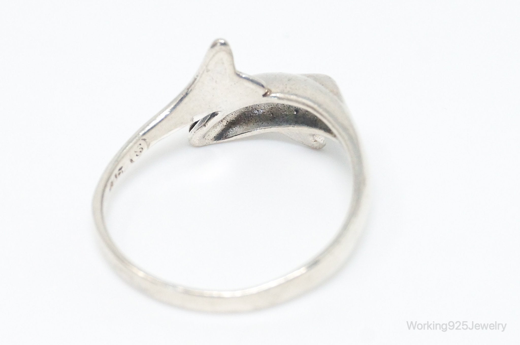 Vintage Dolphin Sterling Silver Wrap Ring - Size 6