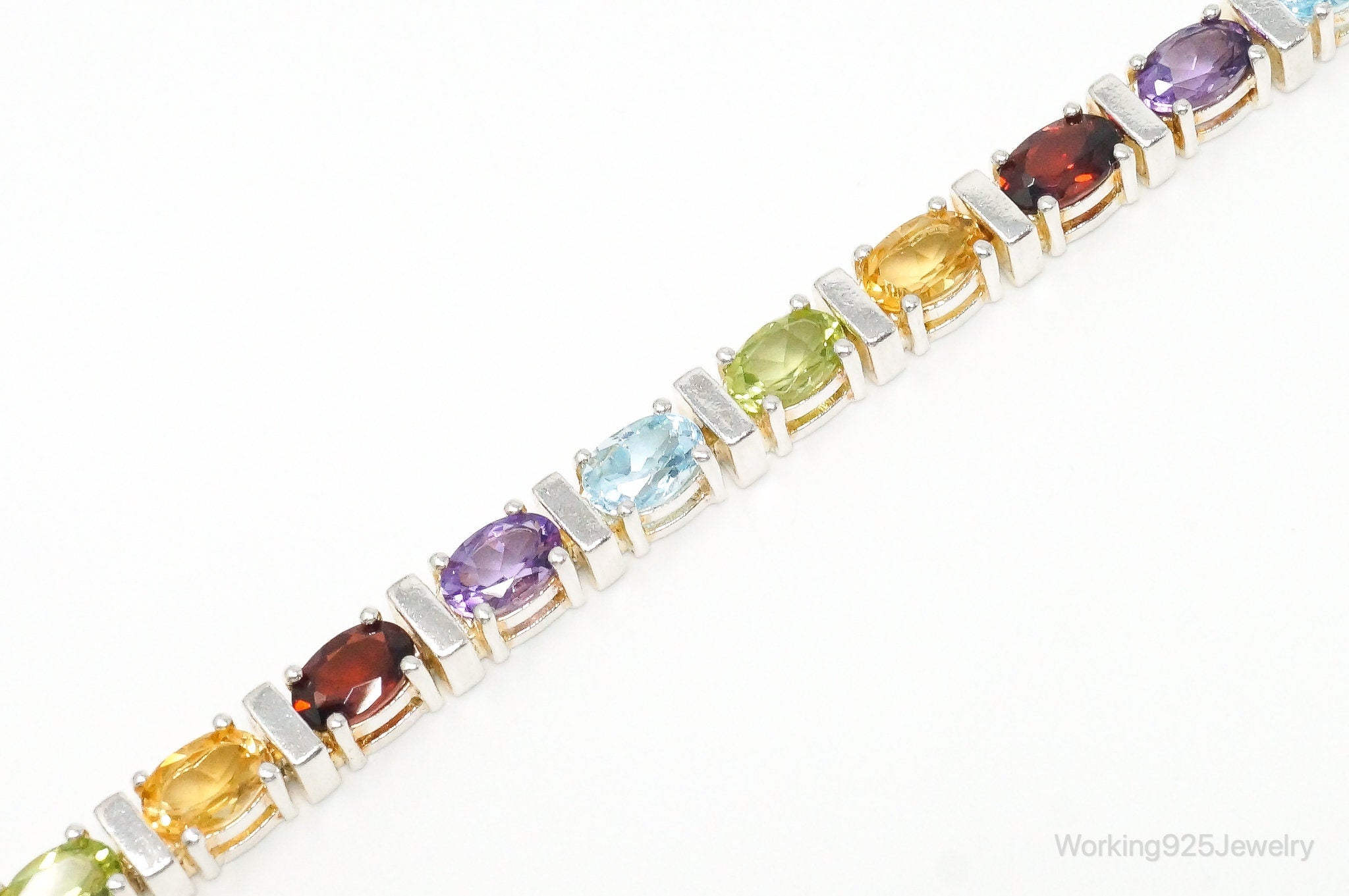 Vintage Designer Multi Gem Sterling Silver Bracelet