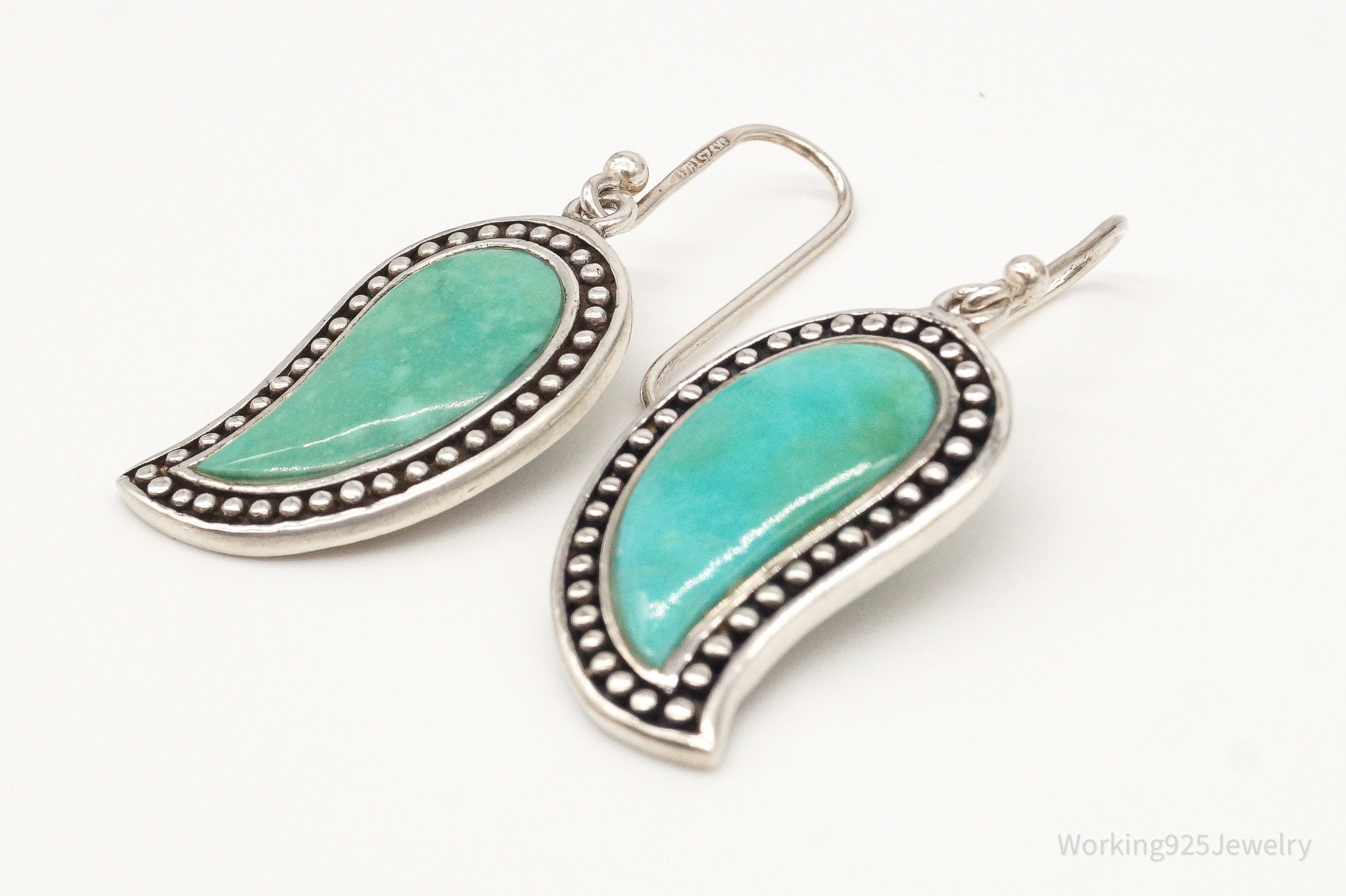 Designer SX Turquoise Sterling Silver Earrings