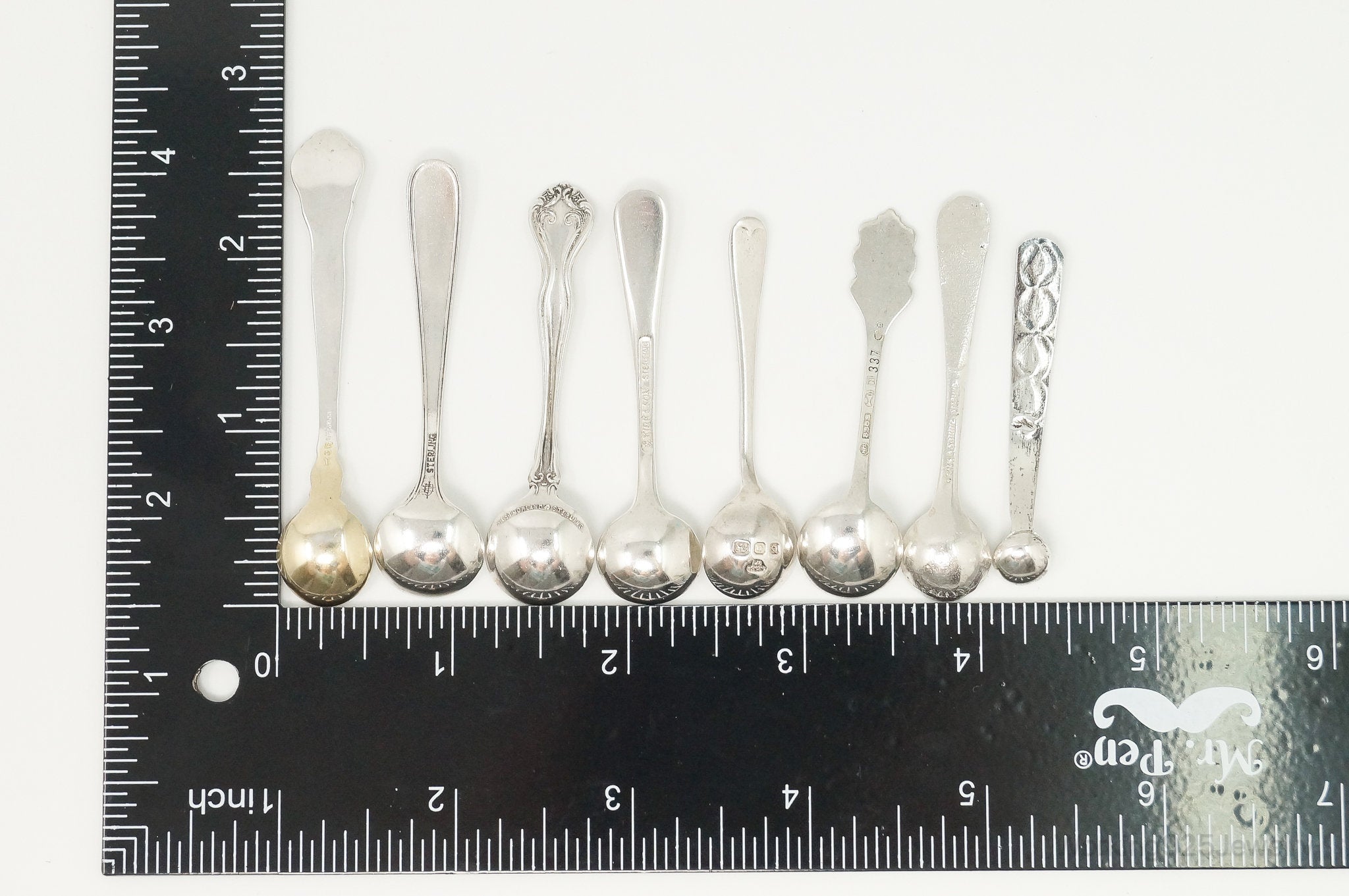 Rare Antique Multi Designers Silver Spoons Set