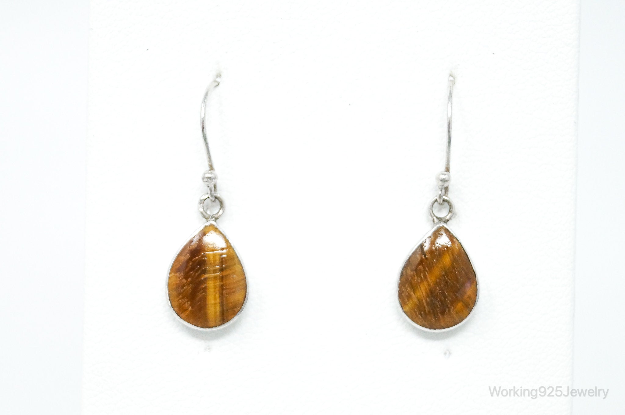 Vintage ATI Southwestern Style Tigers Eye Sterling Silver Earrings