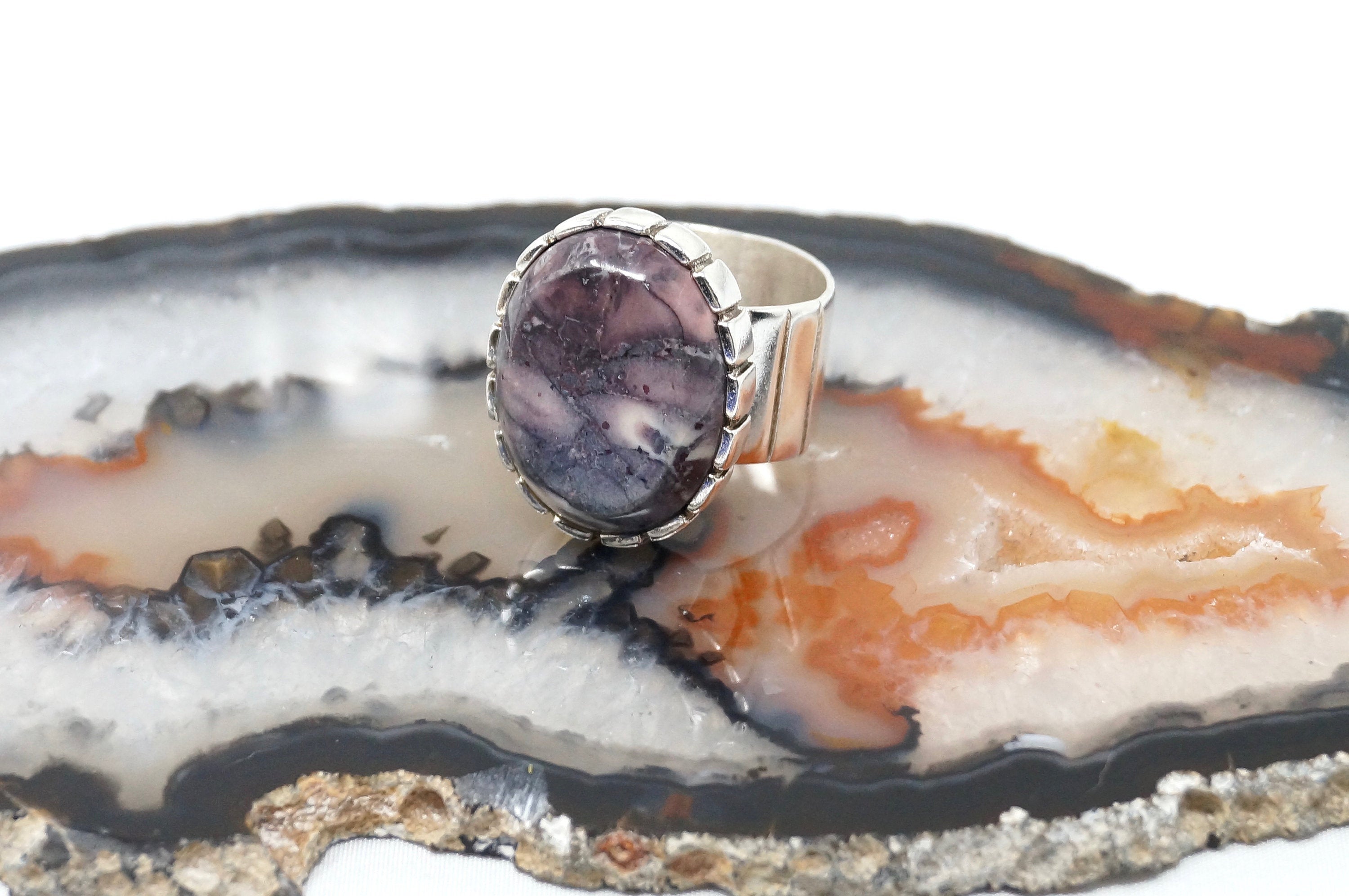 DTR Desert Rose Trading Co Purple Jasper Sterling Silver Ring Size 5.5