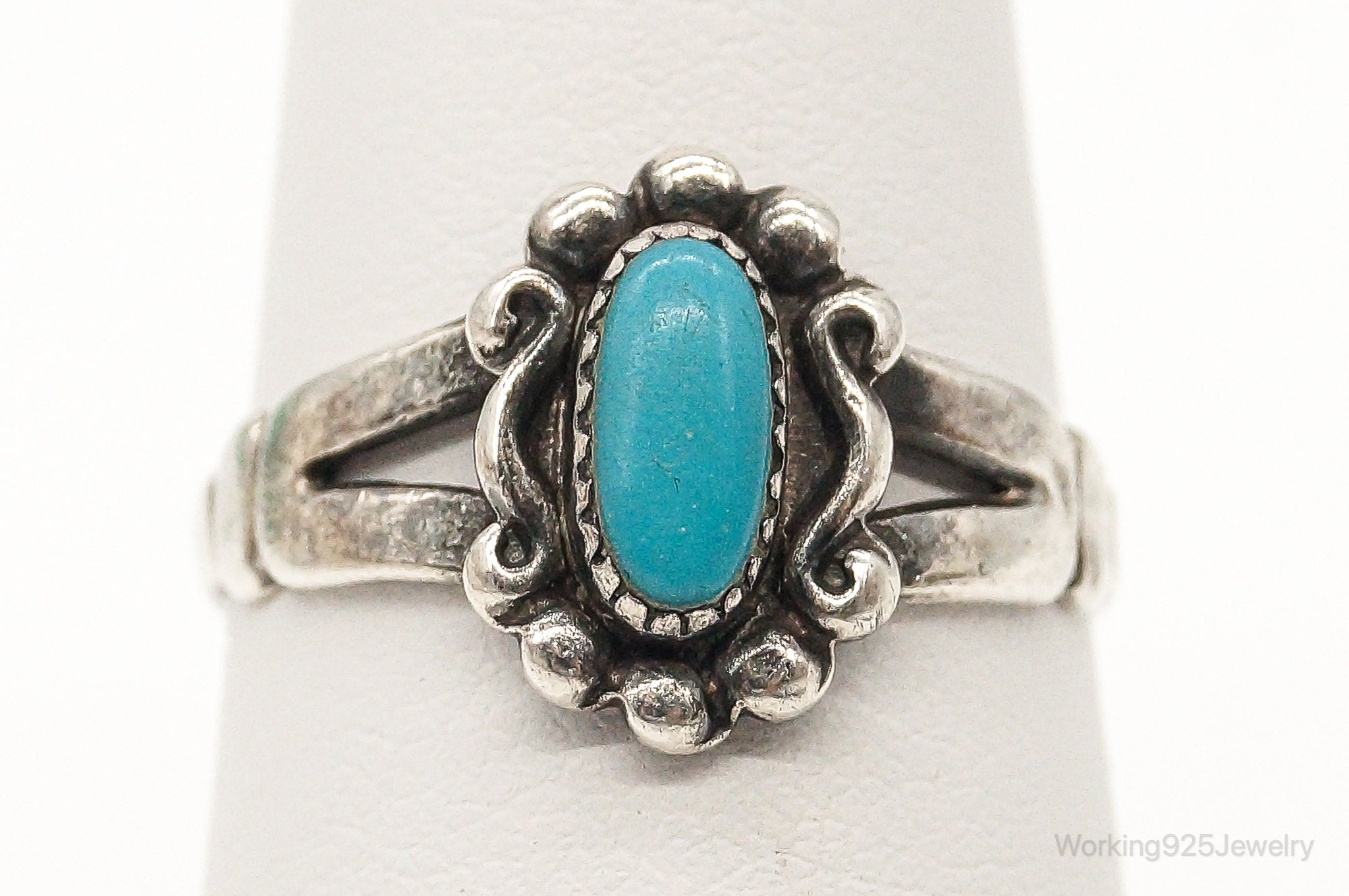 Vintage Bell Trading Post Turquoise Sterling Silver Ring - Size 6.5