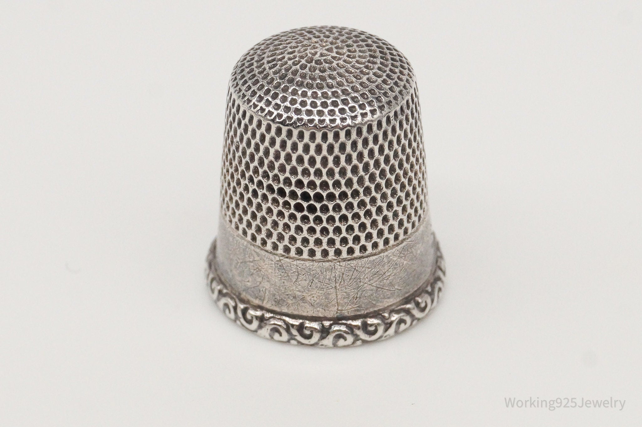 1800s Antique Simons Bros & Co Dome Sterling Silver Thimble Size 9