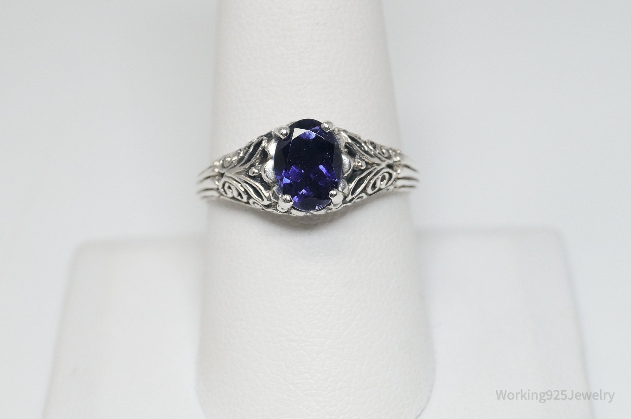 Vintage Designer CNA Sapphire Sterling Silver Ring - Sz 8.75