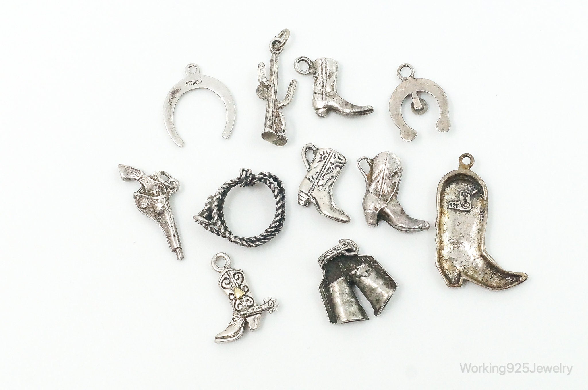 Vintage Antique Western Sterling Silver Charms Lot