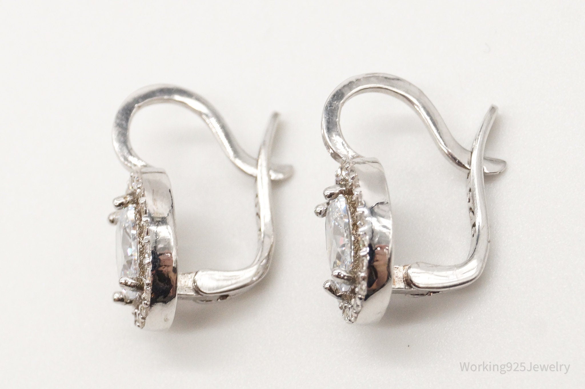 Vintage Cubic Zirconia Sterling Silver Earrings