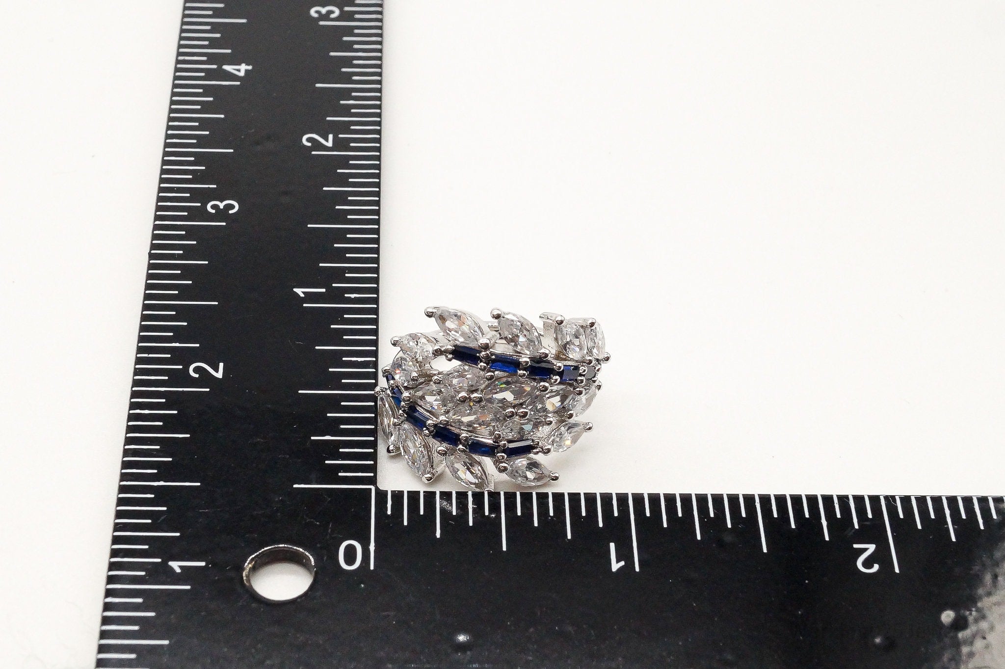 Lab Sapphire Cubic Zirconia Sterling Silver Ring - Size 6